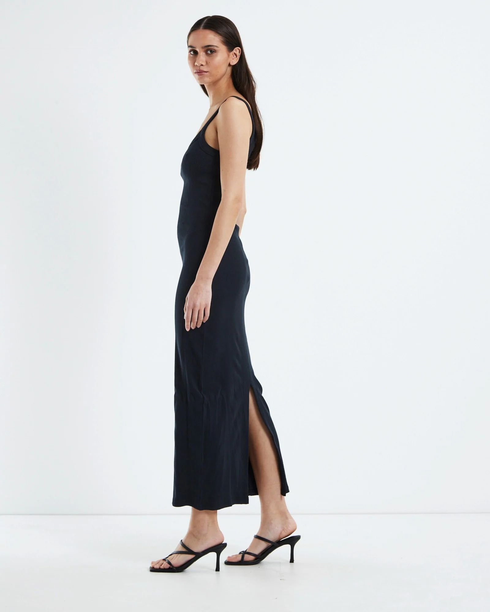 Frenchie Rib Dress Black - Image 4