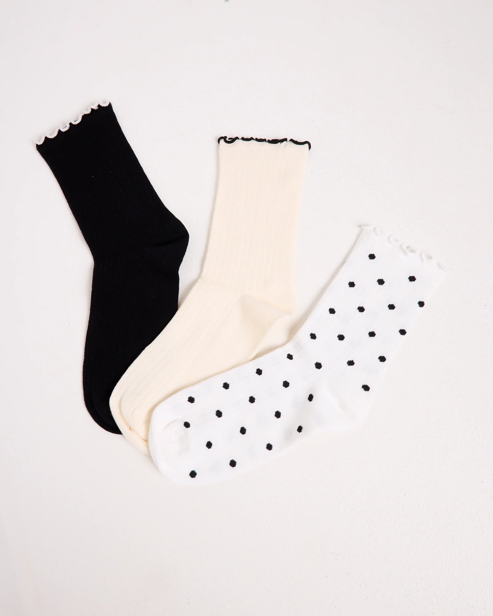 Frill Ribbed Socks 3 Pack