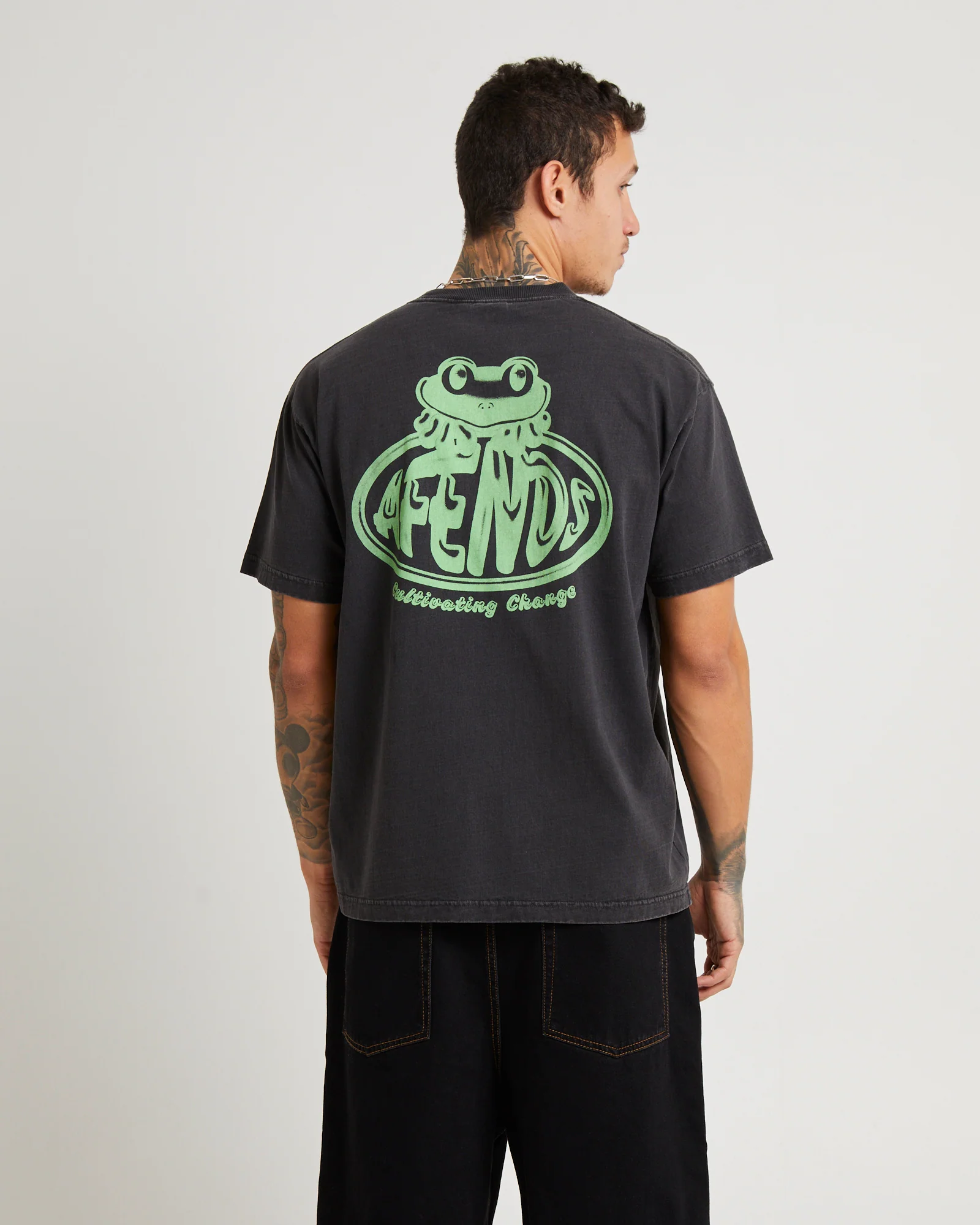 Frogga Heavy Boxy Fit T-Shirt Stone Black - Image 2