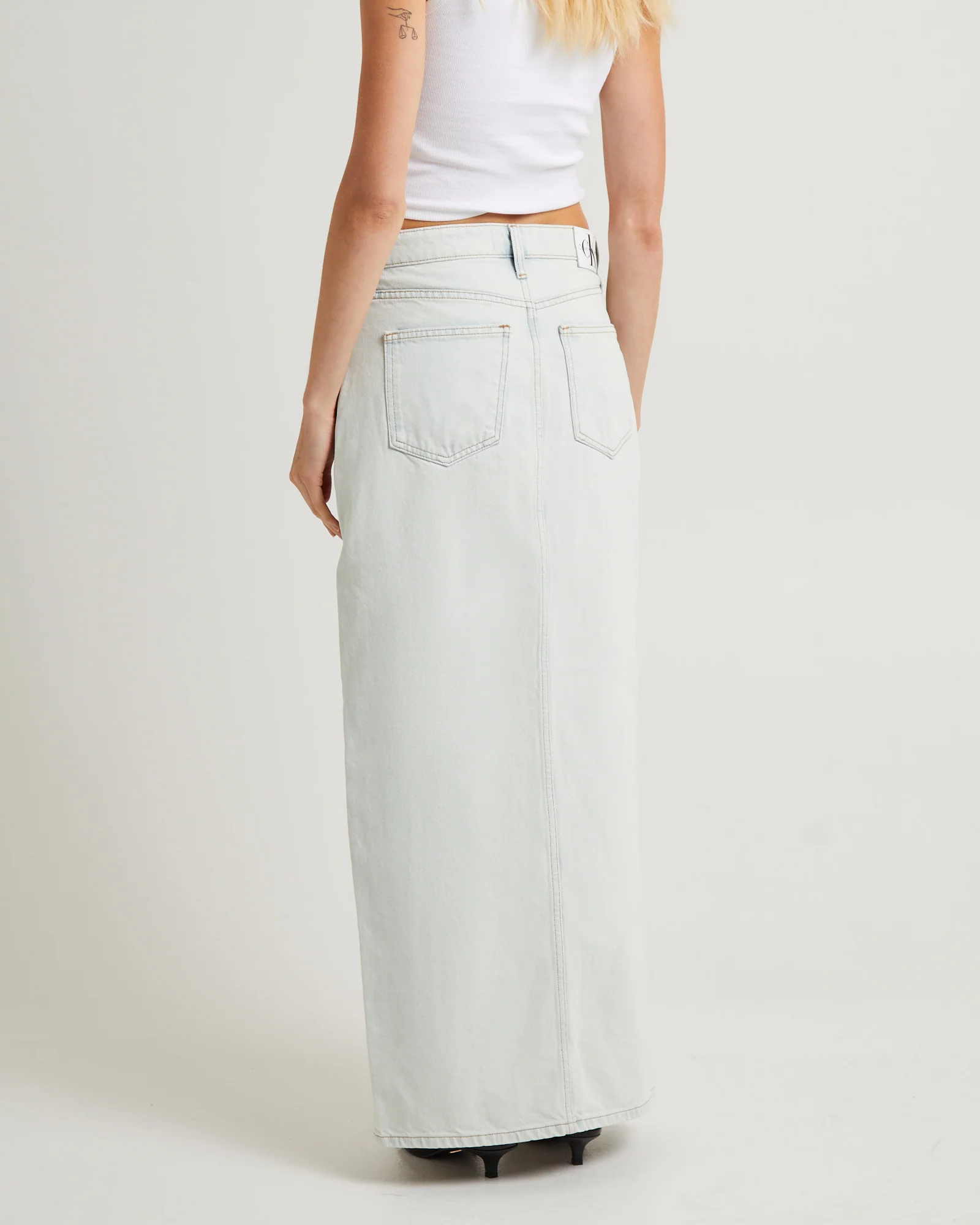 Front Split Denim Maxi Skirt - Image 3