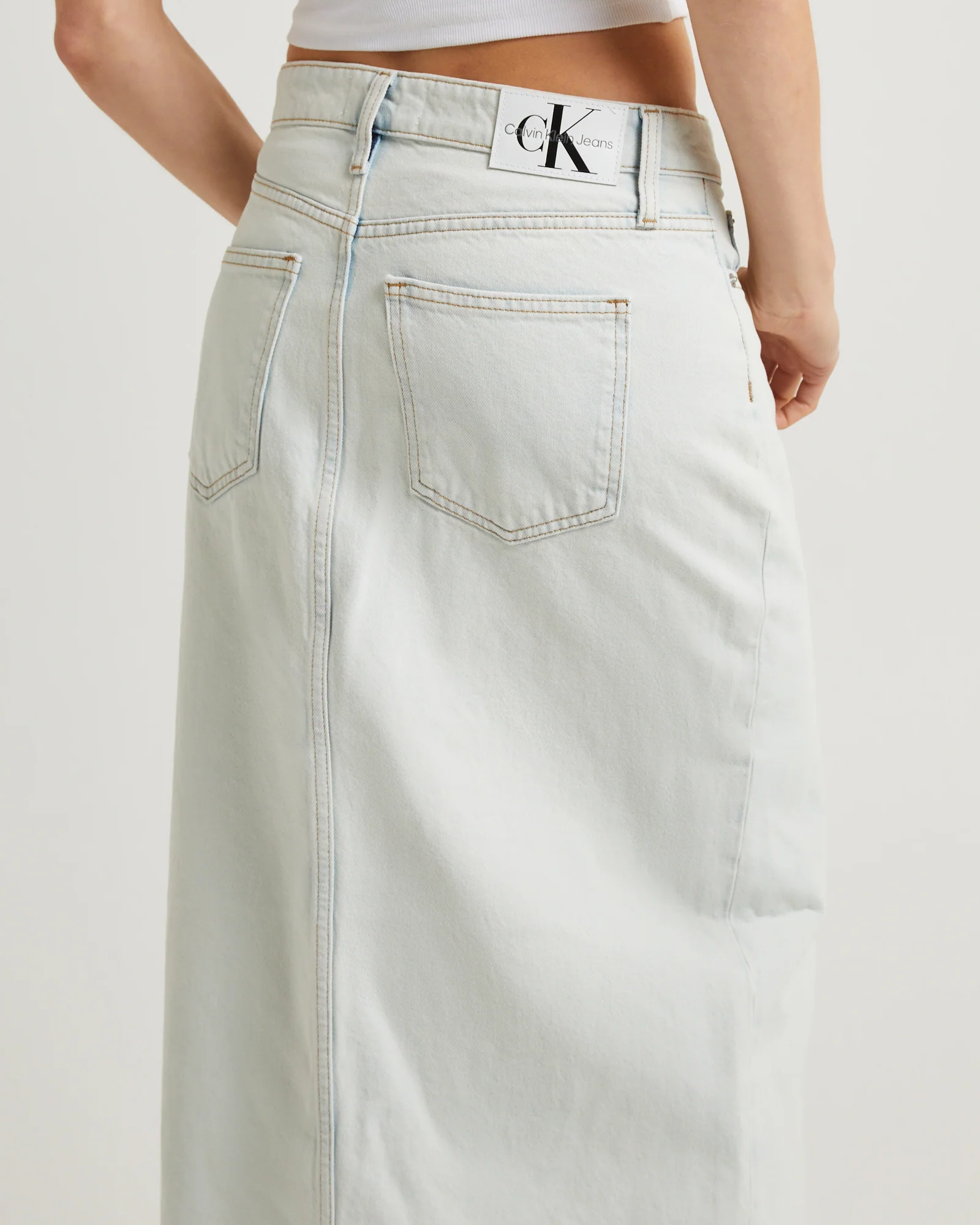 Front Split Denim Maxi Skirt - Image 5