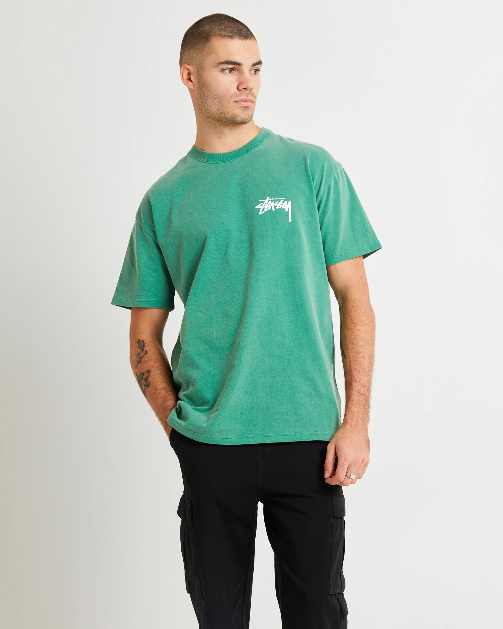 Fuzzy Dice Heavyweight Short Sleeve T-Shirt Pine Green - Image 2