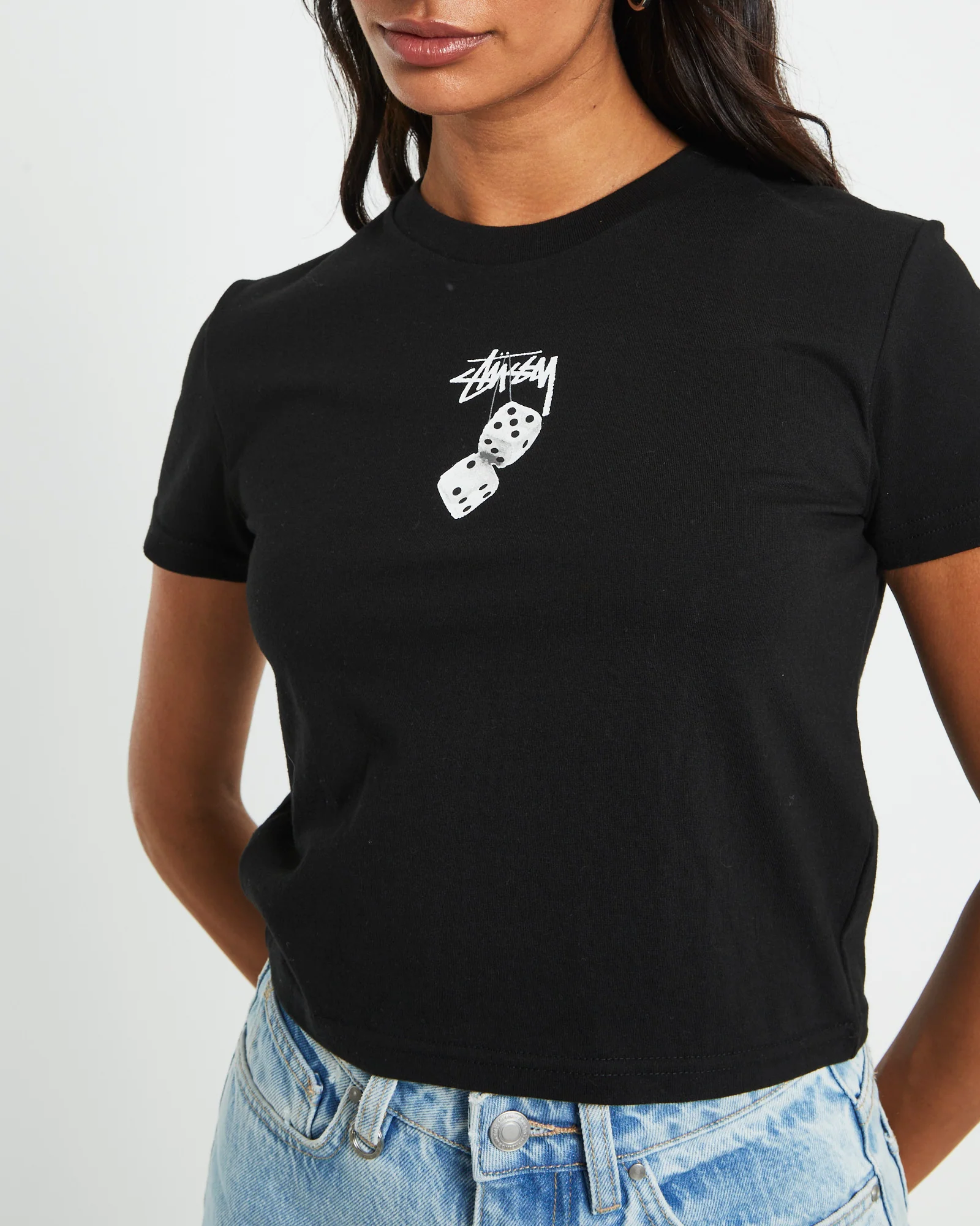 Fuzzy Dice Slim Tee in Black - Image 6