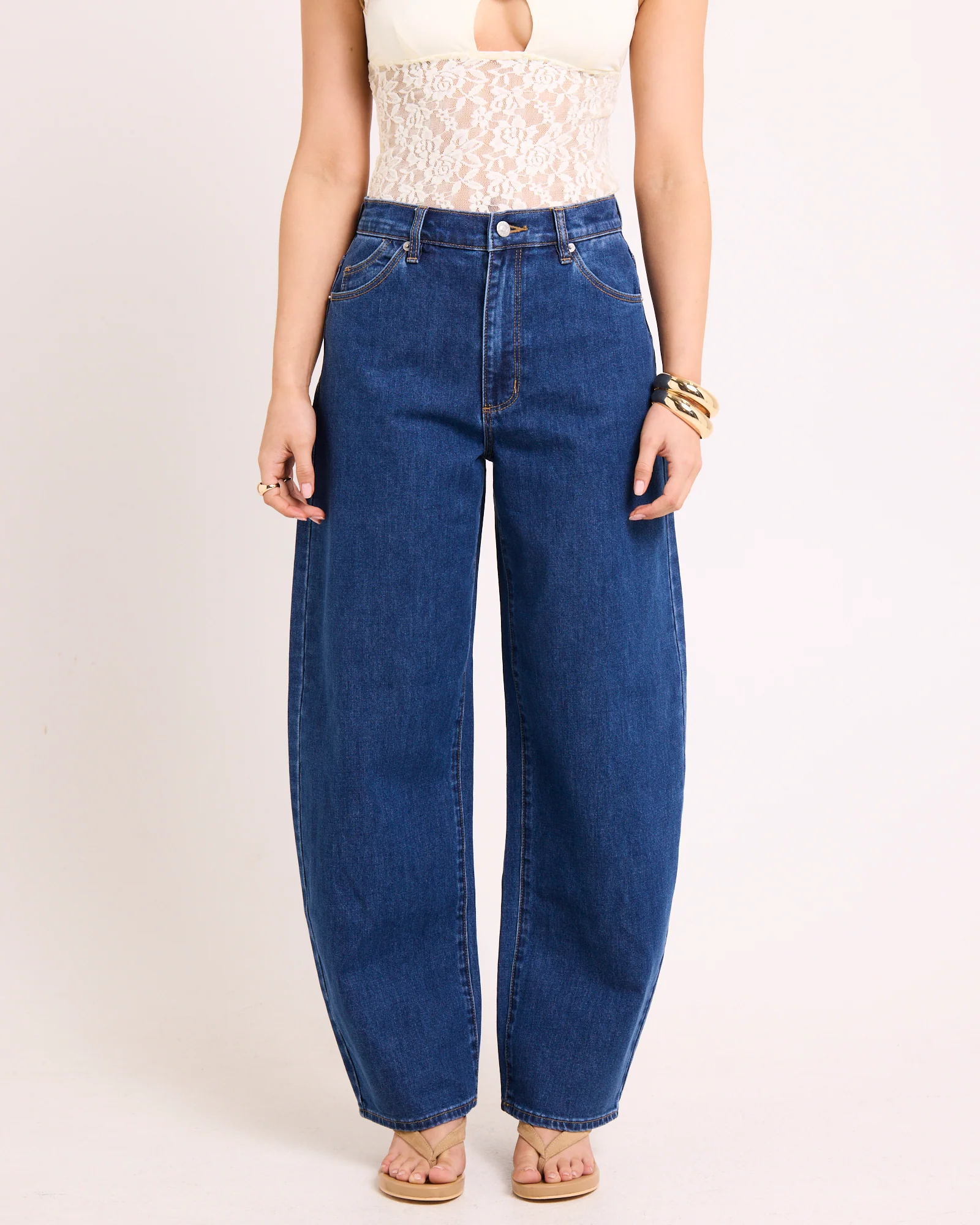Gigi Barrel Denim Jeans Forever Blue - Image 2
