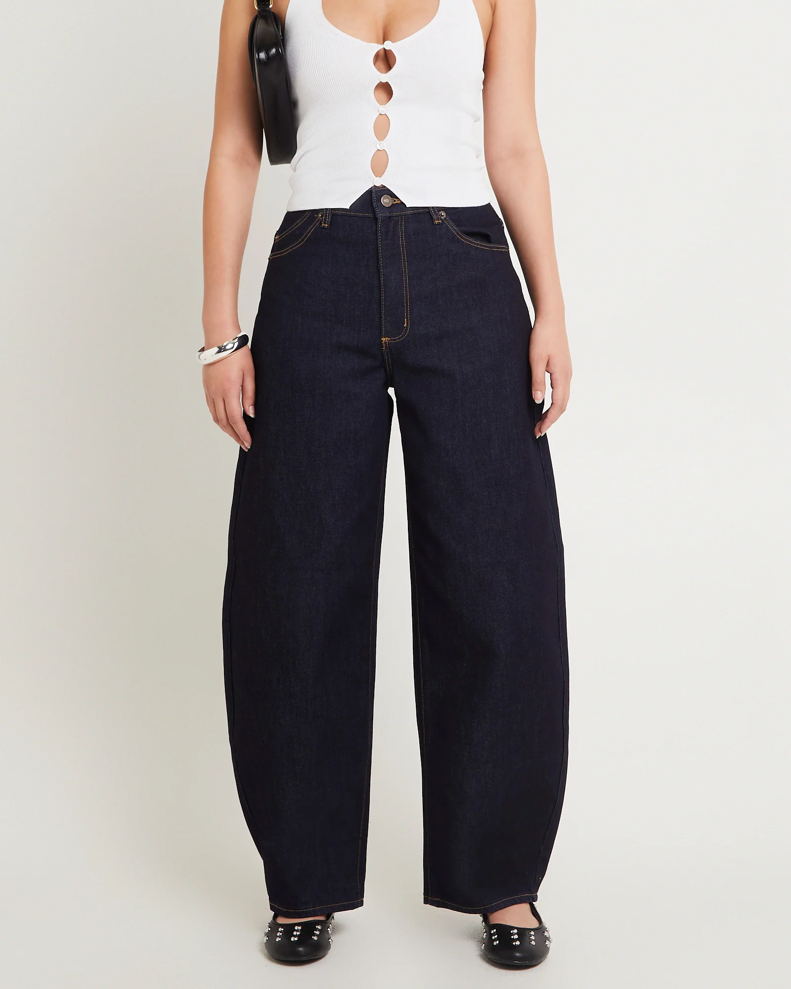 Gigi Barrel  Denim Jeans Helena Rinse Blue - Image 2