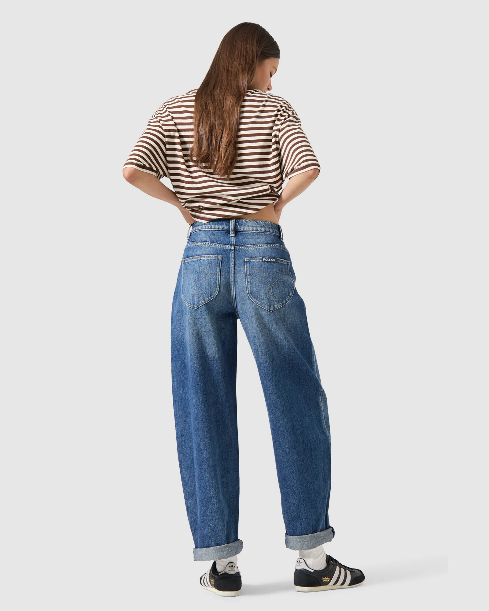 Gigi Barrel Denim Jeans Paris Texas Turn Up - Image 2