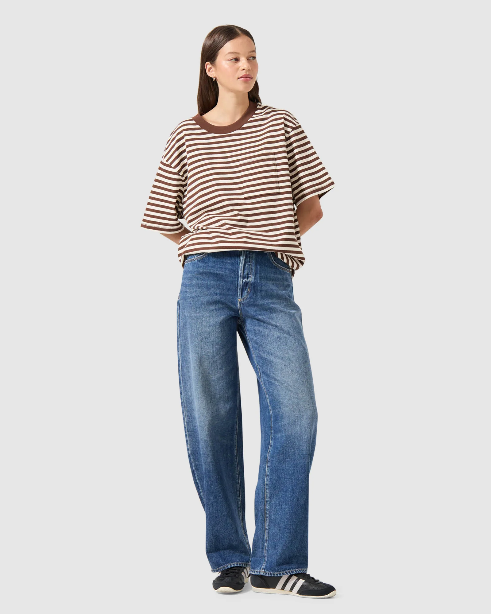 Gigi Barrel Denim Jeans Paris Texas Turn Up - Image 4