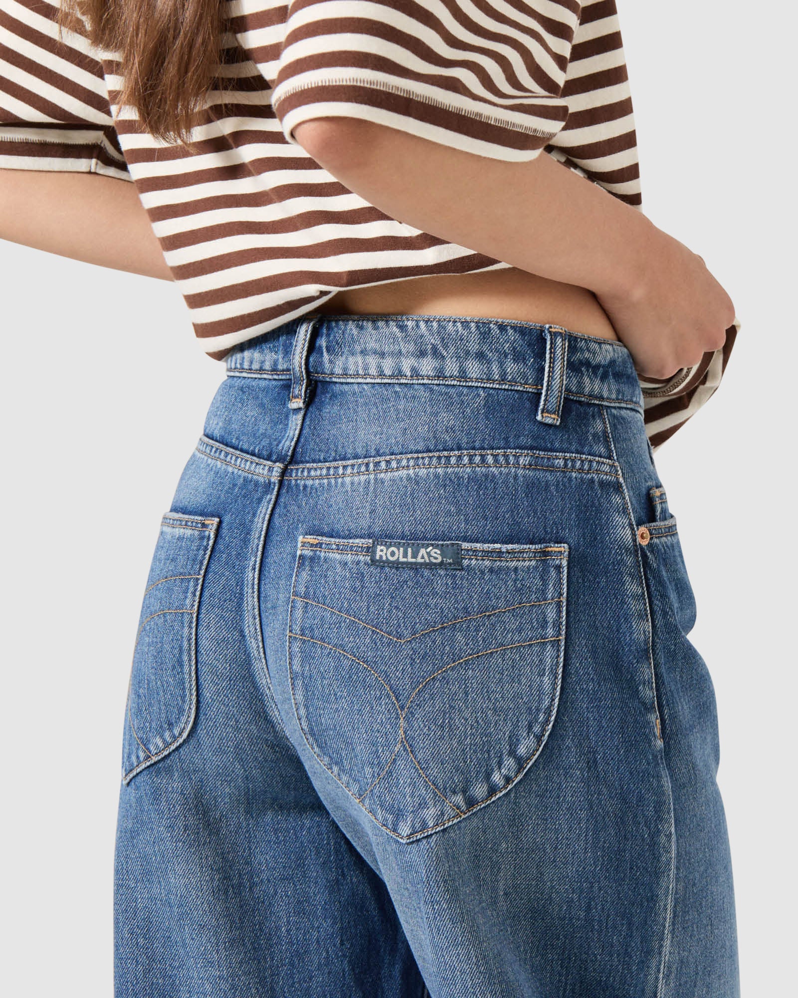 Gigi Barrel Denim Jeans Paris Texas Turn Up - Image 5