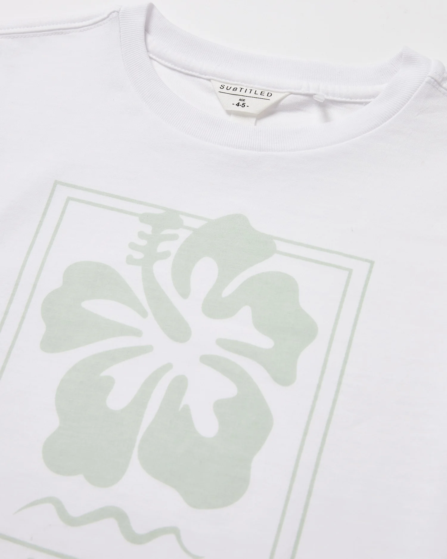 Girls Hibiscus Oversized T-Shirt in White - Image 3