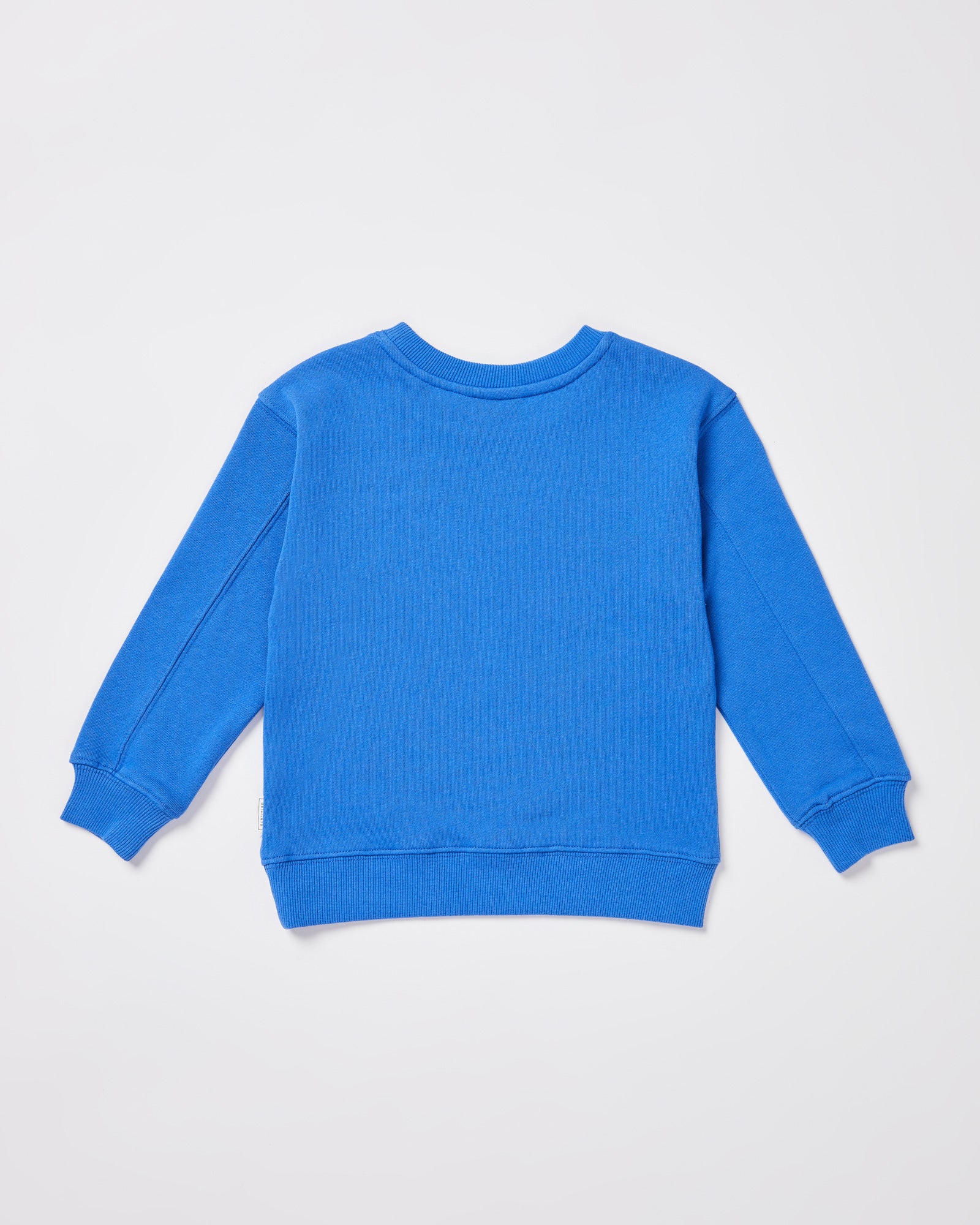 Girls Oversized Wave Origin Fleece Crew Neck Jumper in Cobalt Blue - Image 2