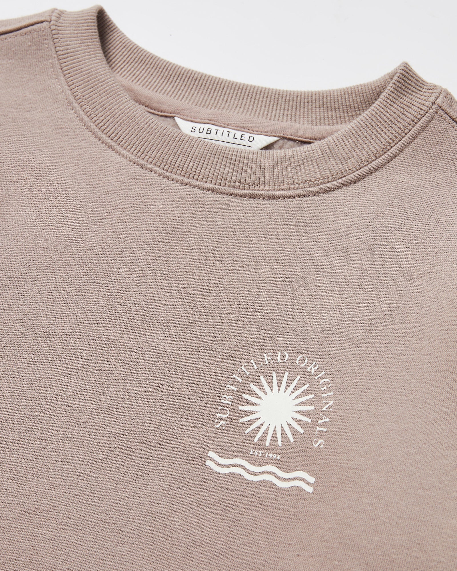 Girls Resort Club Crew Neck Fleece Jumper in Taupe - Image 3