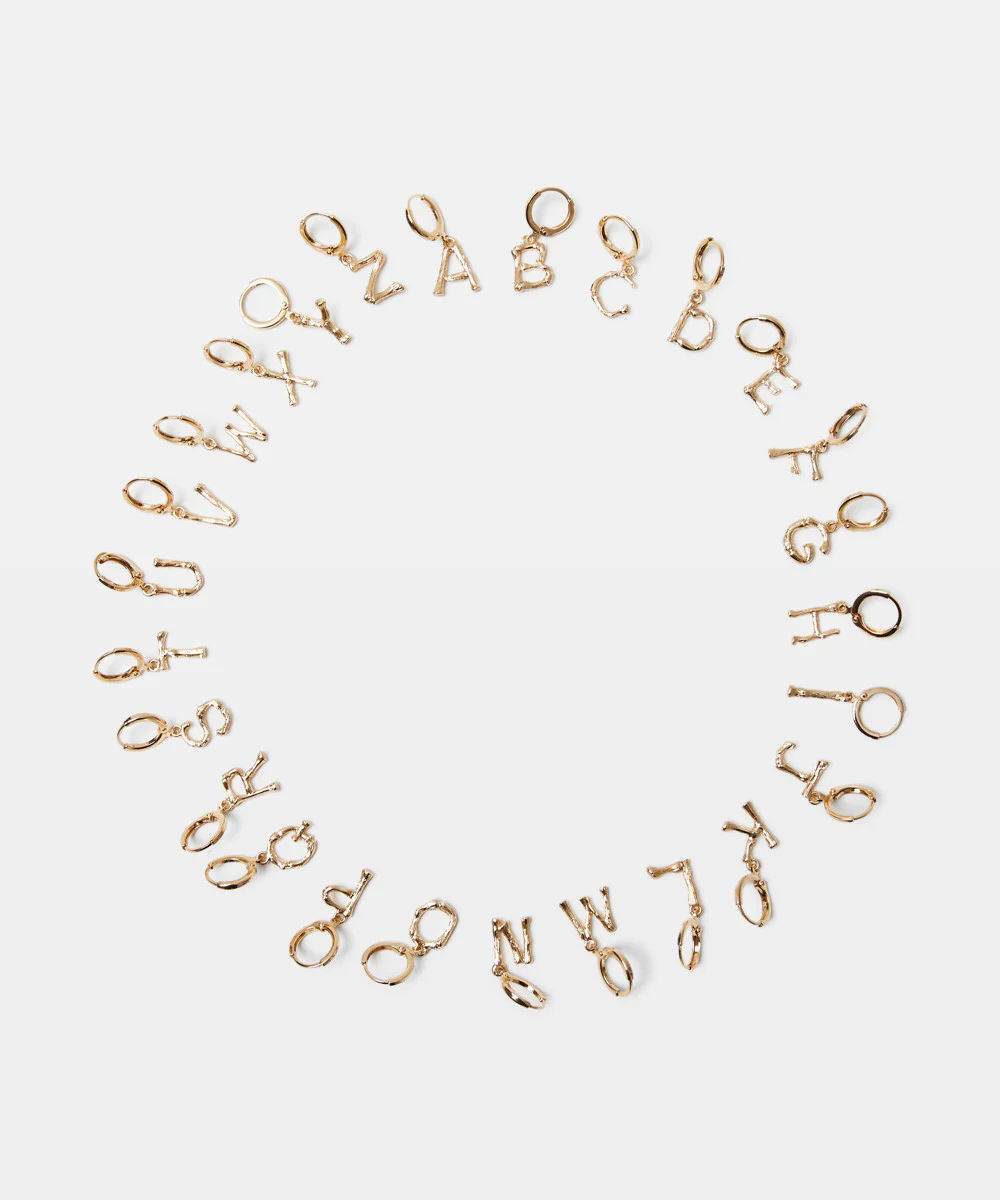 Gold Initial Earrings - Image 3