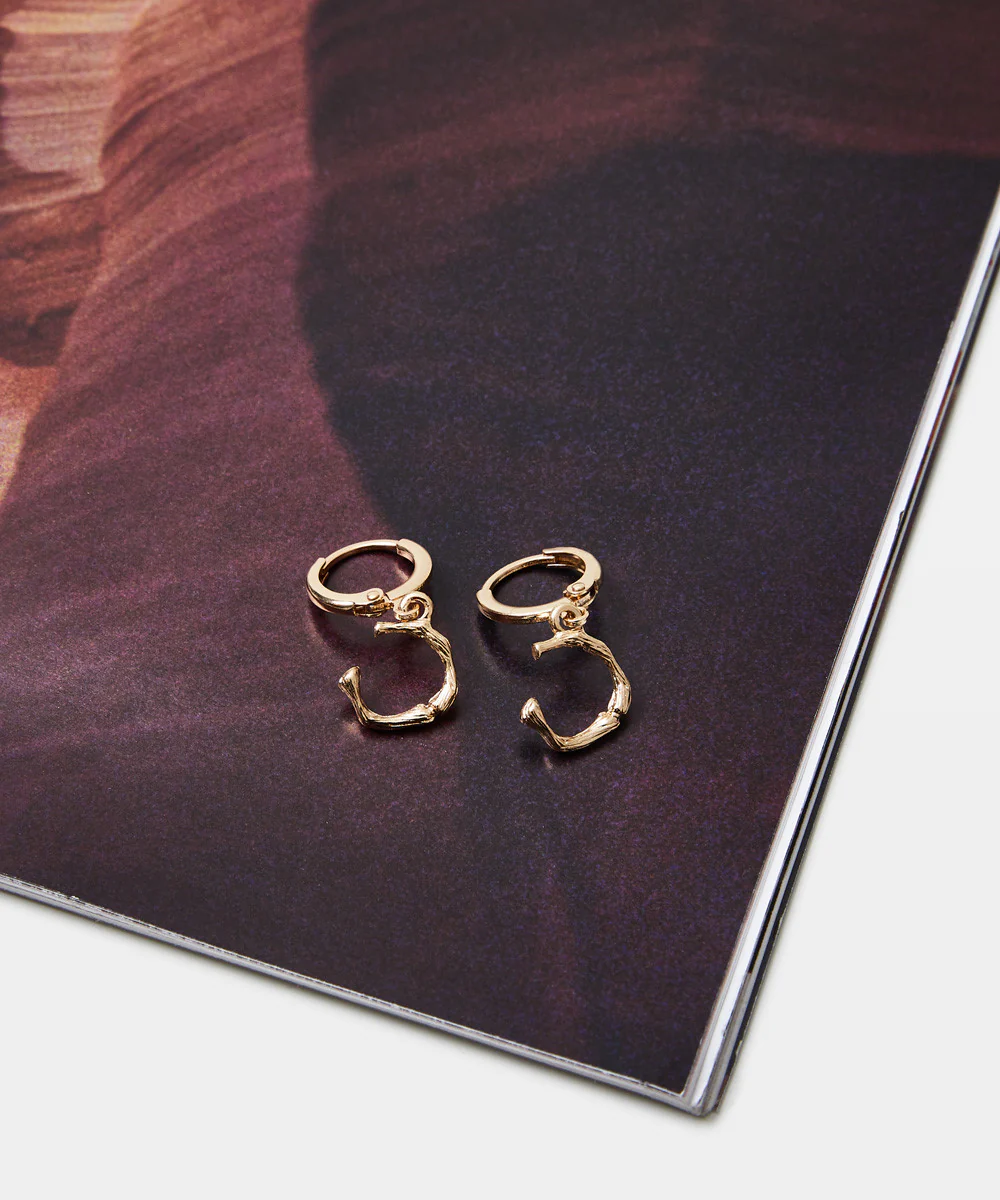 Gold Initial Earrings - Image 5