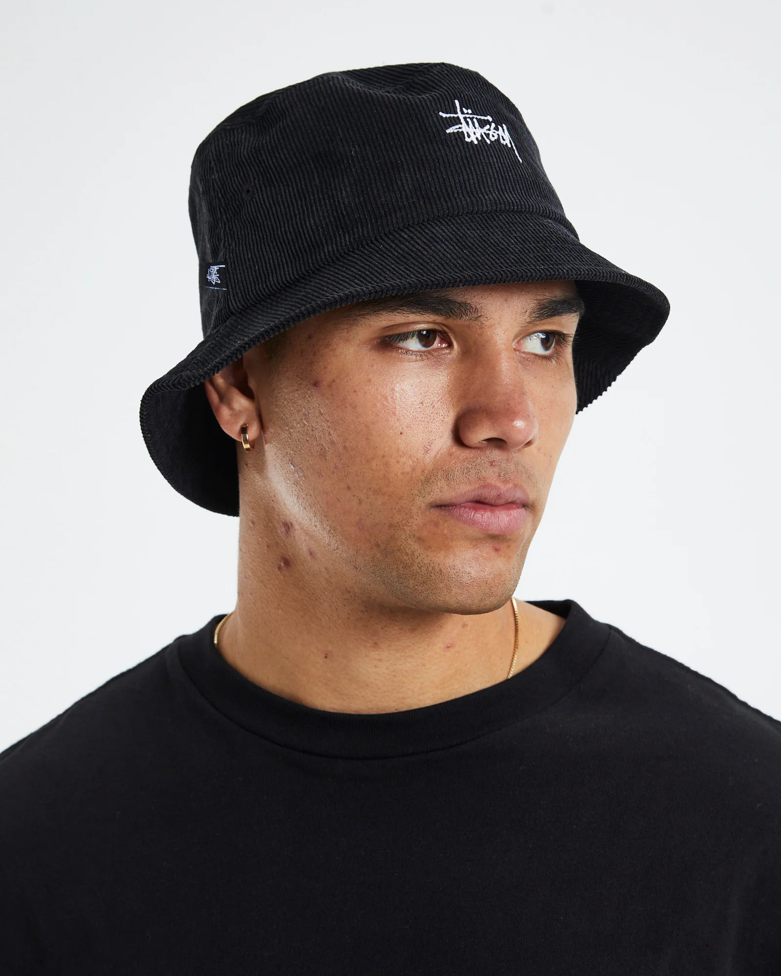 Graffiti Cord Bucket Hat Black - Image 6