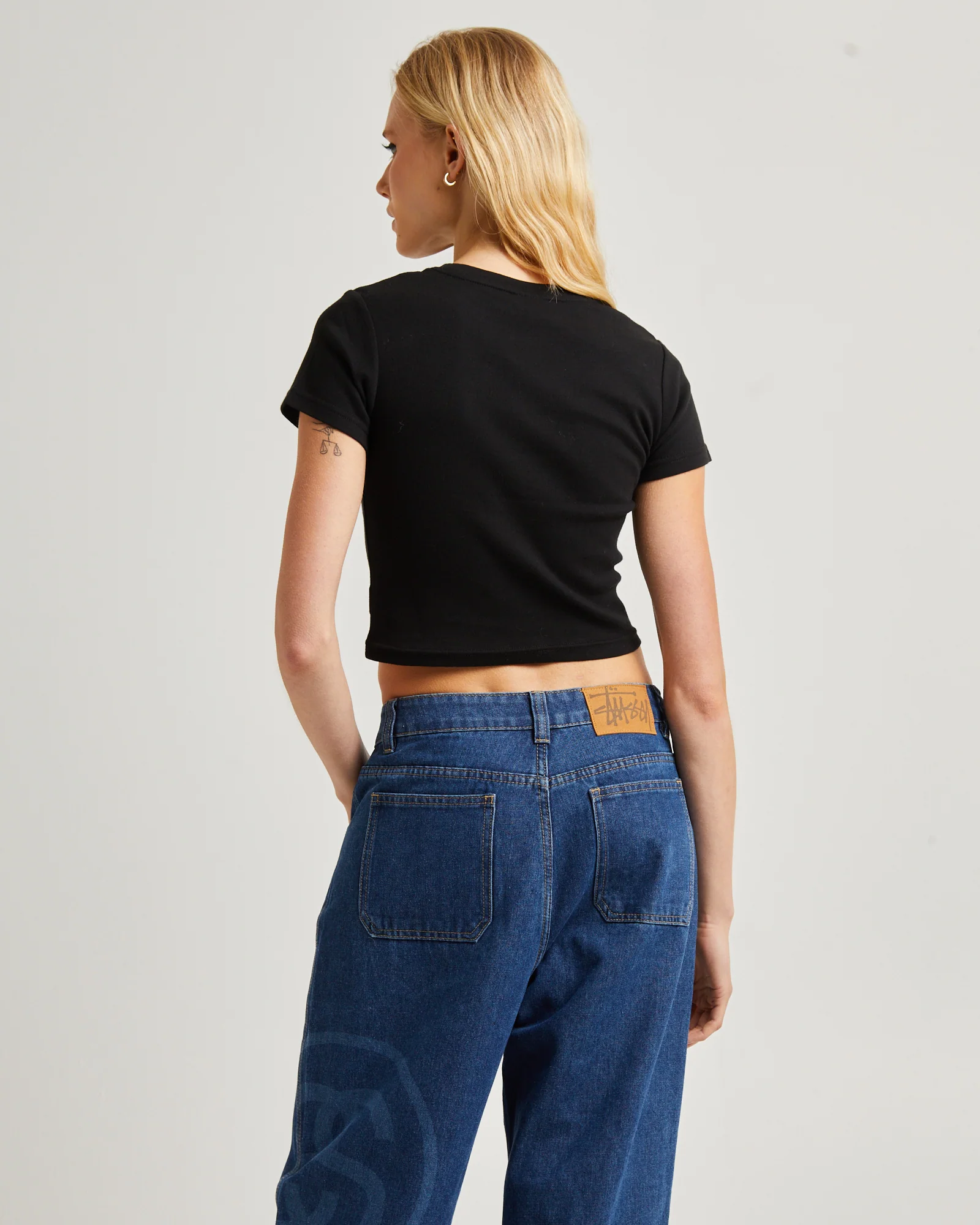 Graffiti EMB Rib Baby Tee Black - Image 2