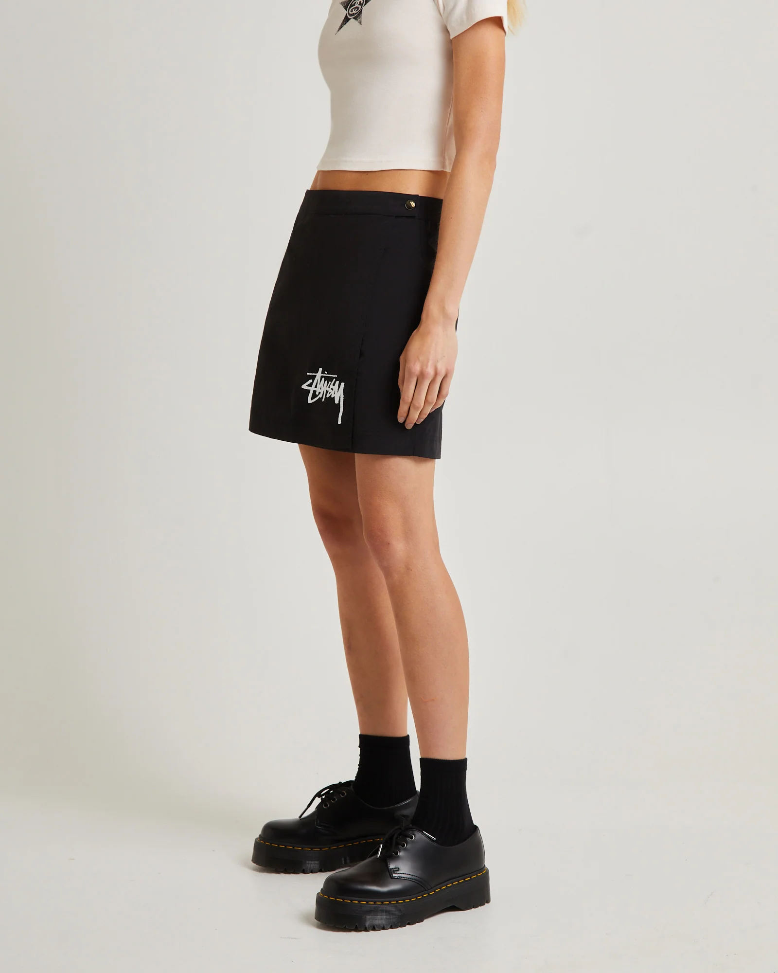 Graffiti Mini Wrap Skirt Black - Image 4