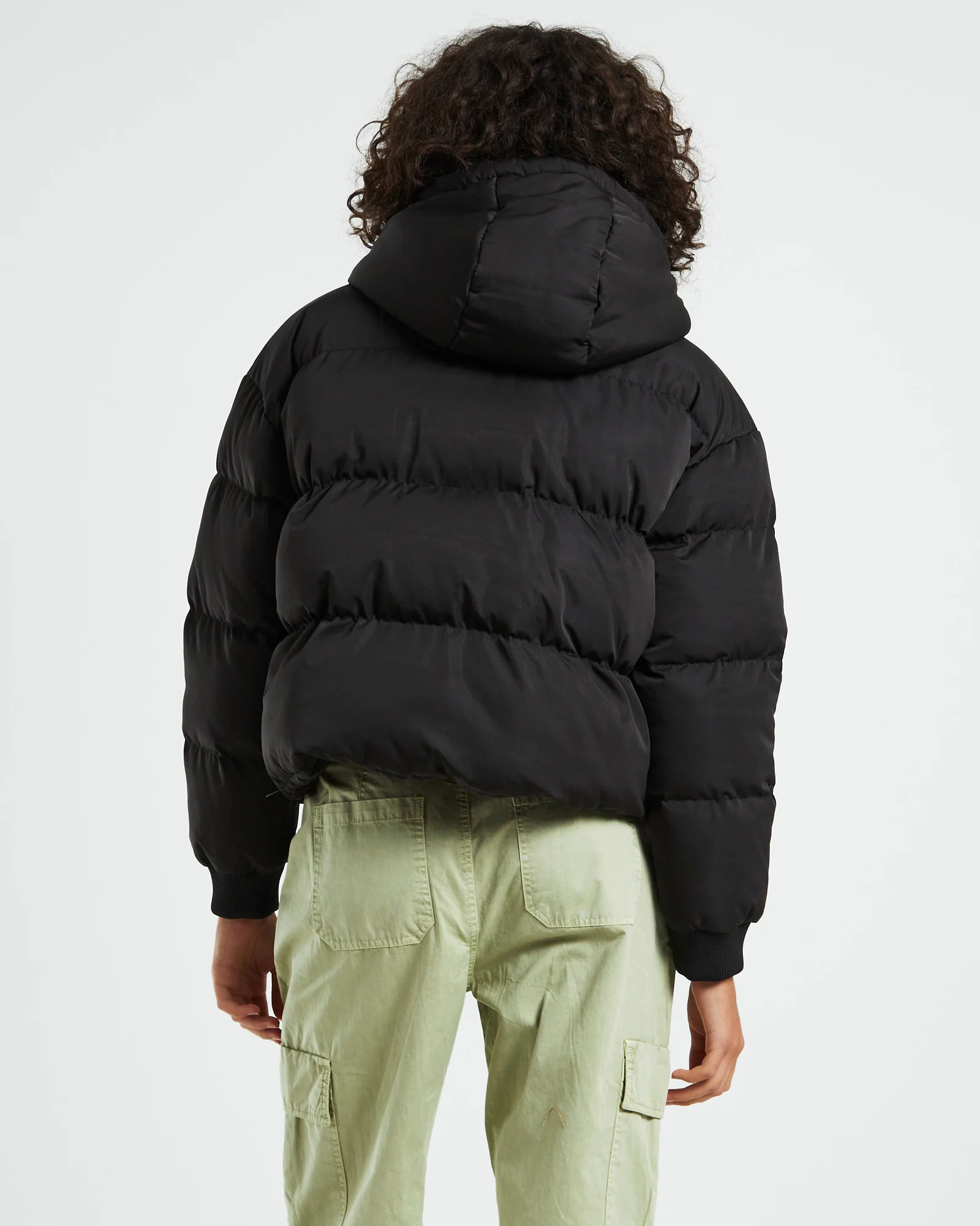 Graffitti Hooded Puffa Jacket Black - Image 2