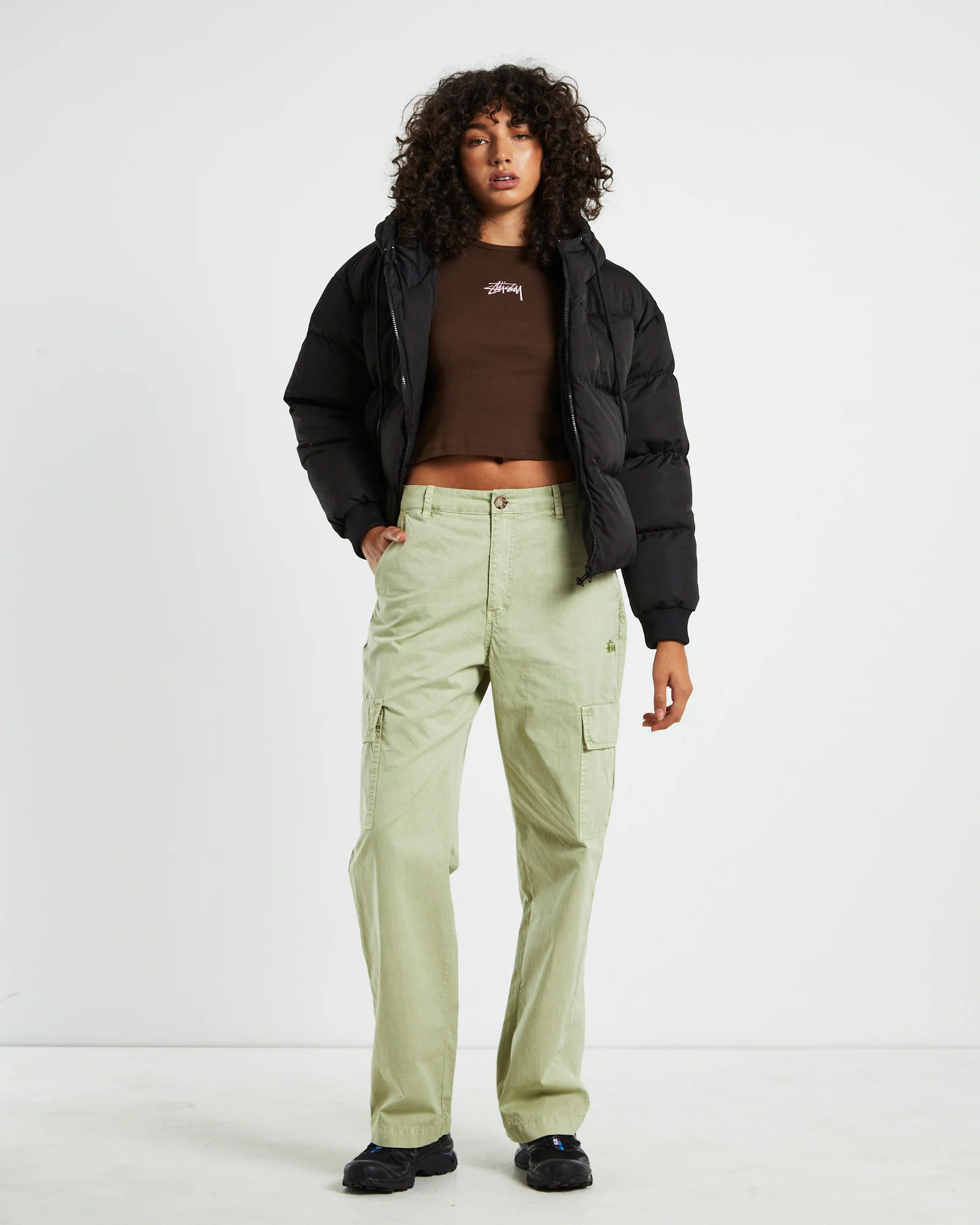 Graffitti Hooded Puffa Jacket Black - Image 3