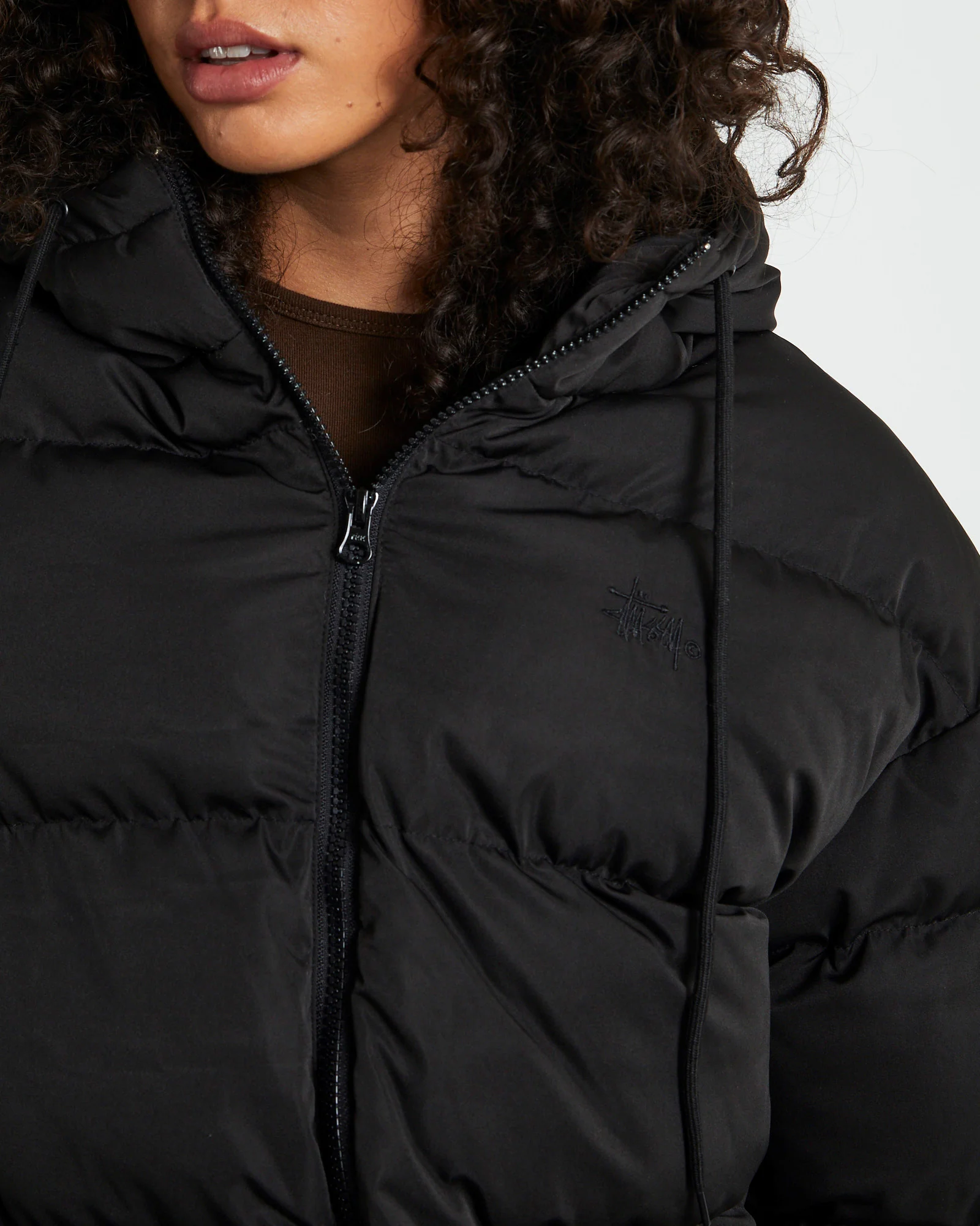 Graffitti Hooded Puffa Jacket Black - Image 6