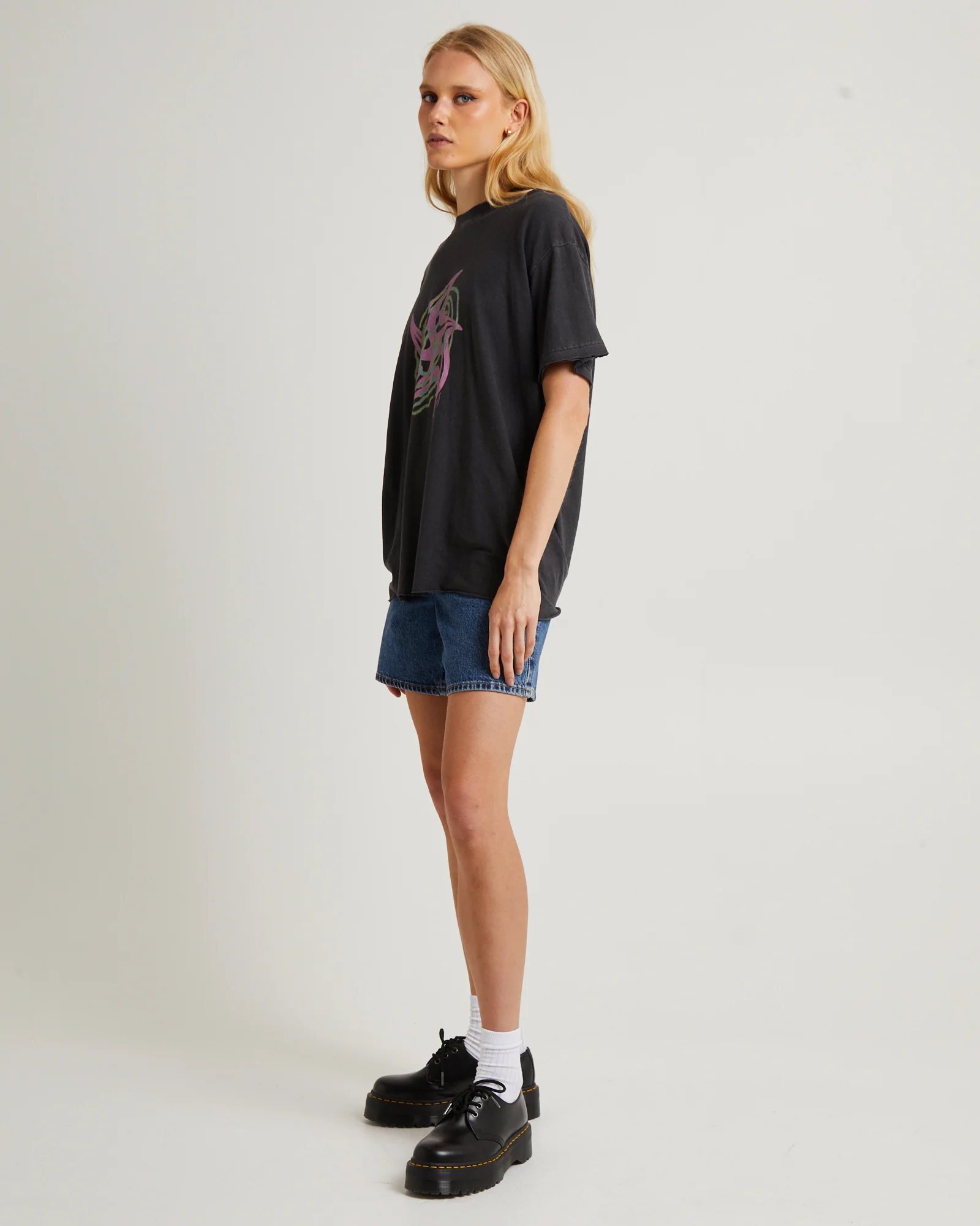 Gravity Hemp Oversized Tee Stone Black - Image 3