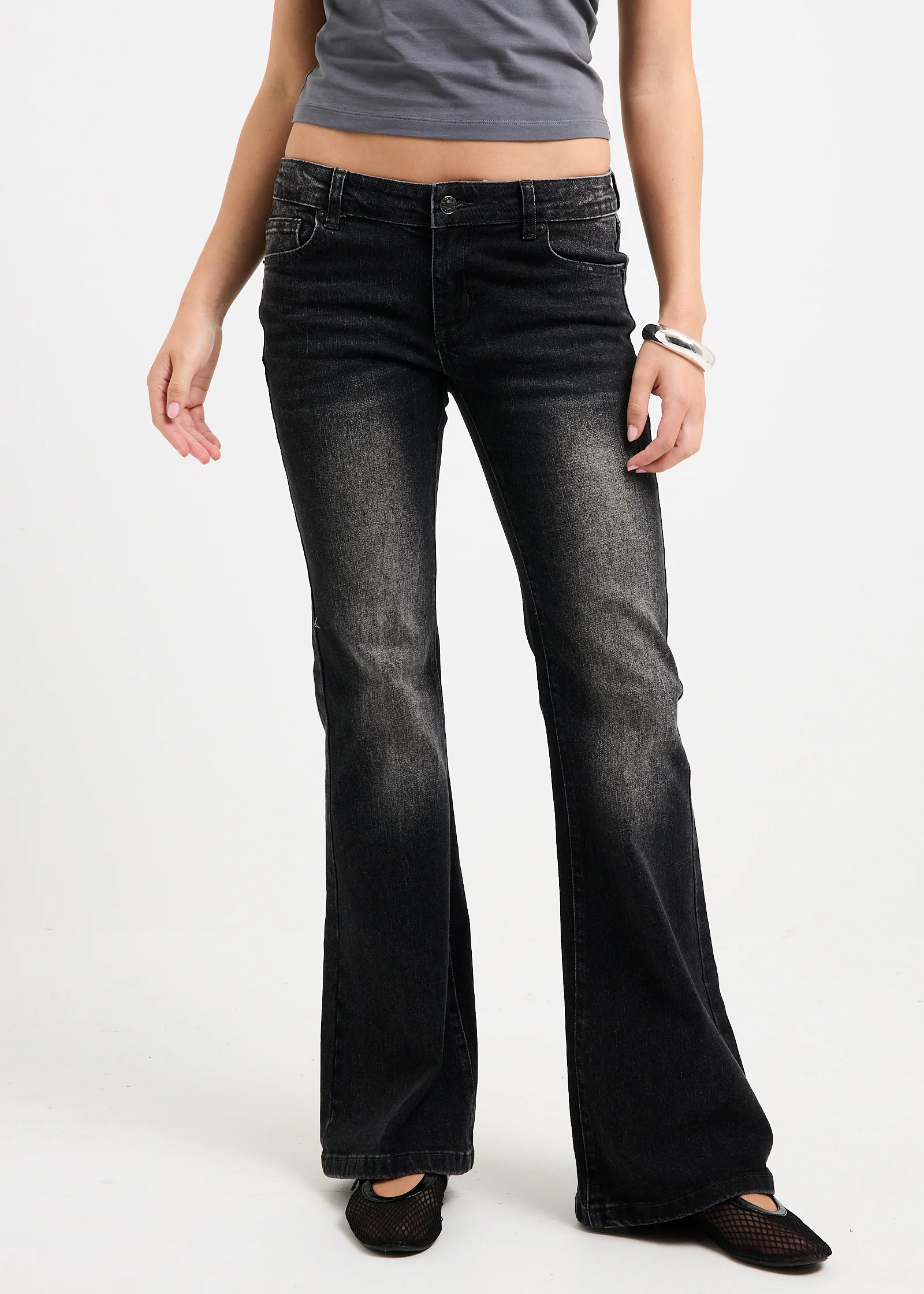 Grazia Low Rise Flare Denim Jeans - Image 3