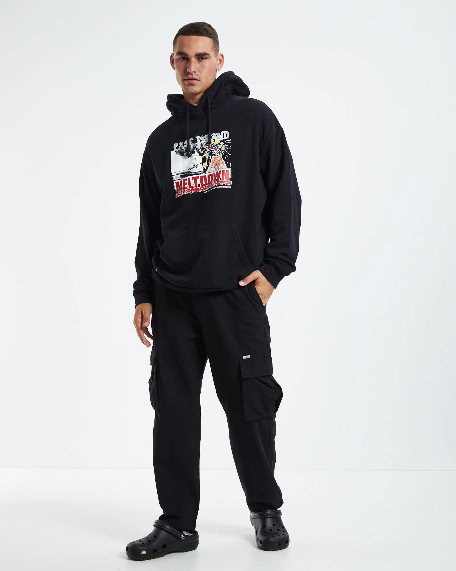Green Onions Cargo Pants Washed Black - Image 3