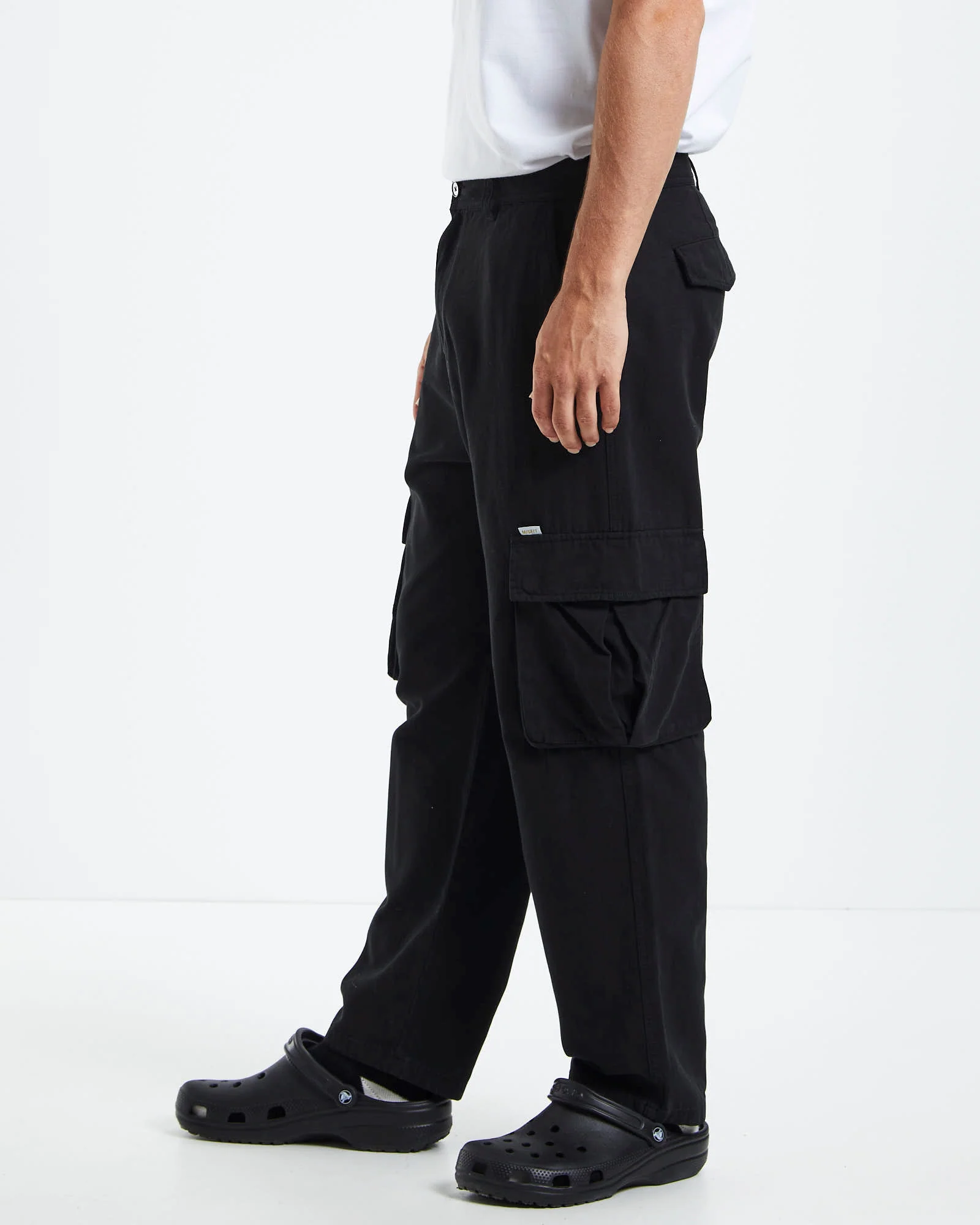 Green Onions Cargo Pants Washed Black - Image 4
