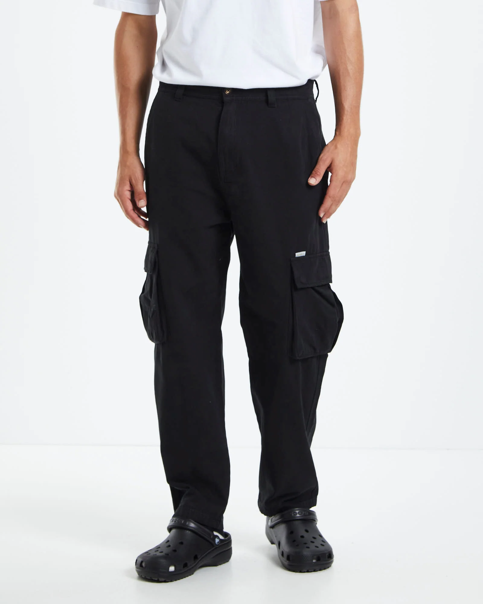 Green Onions Cargo Pants Washed Black - Image 5