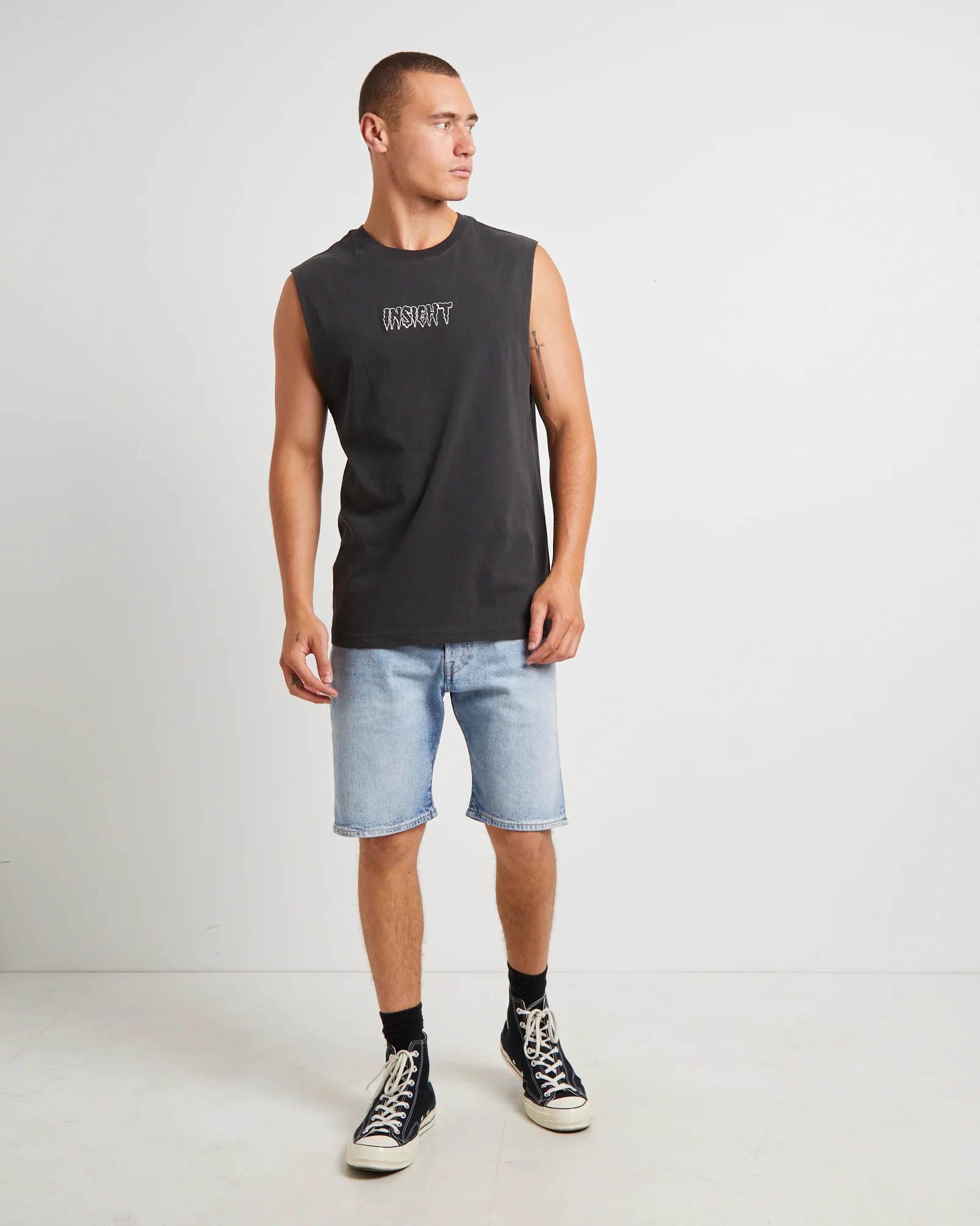 Gritter Muscle Tee in Black - Image 3