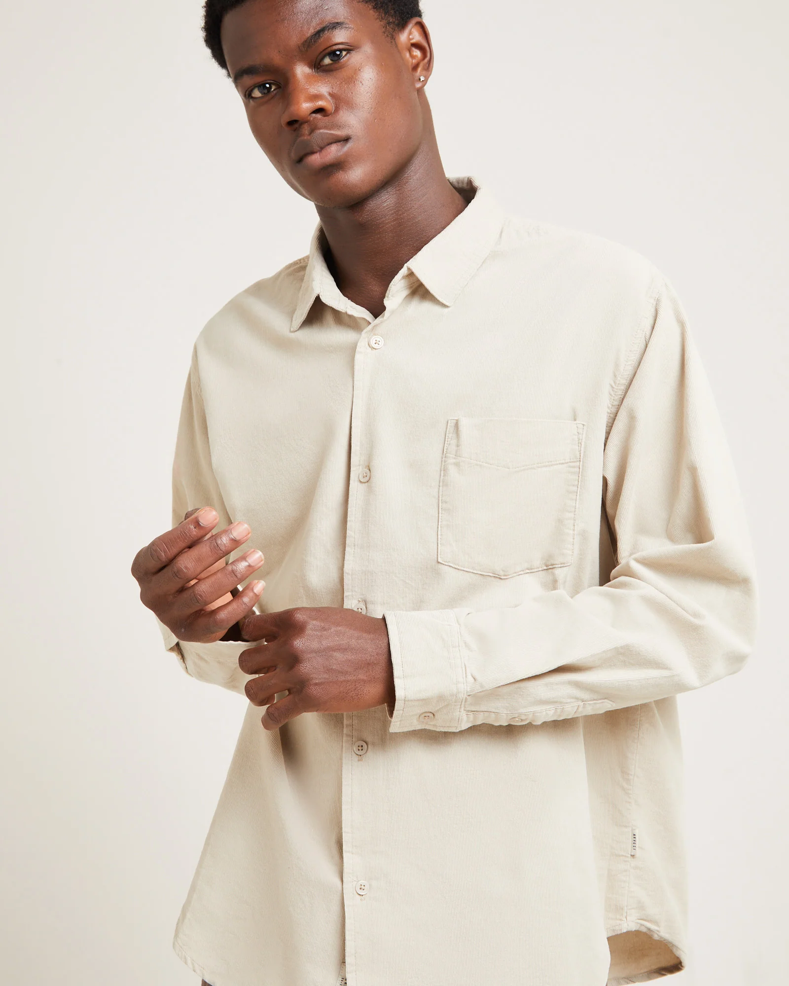 Grover Cord Long Sleeve Shirt Natural - Image 5