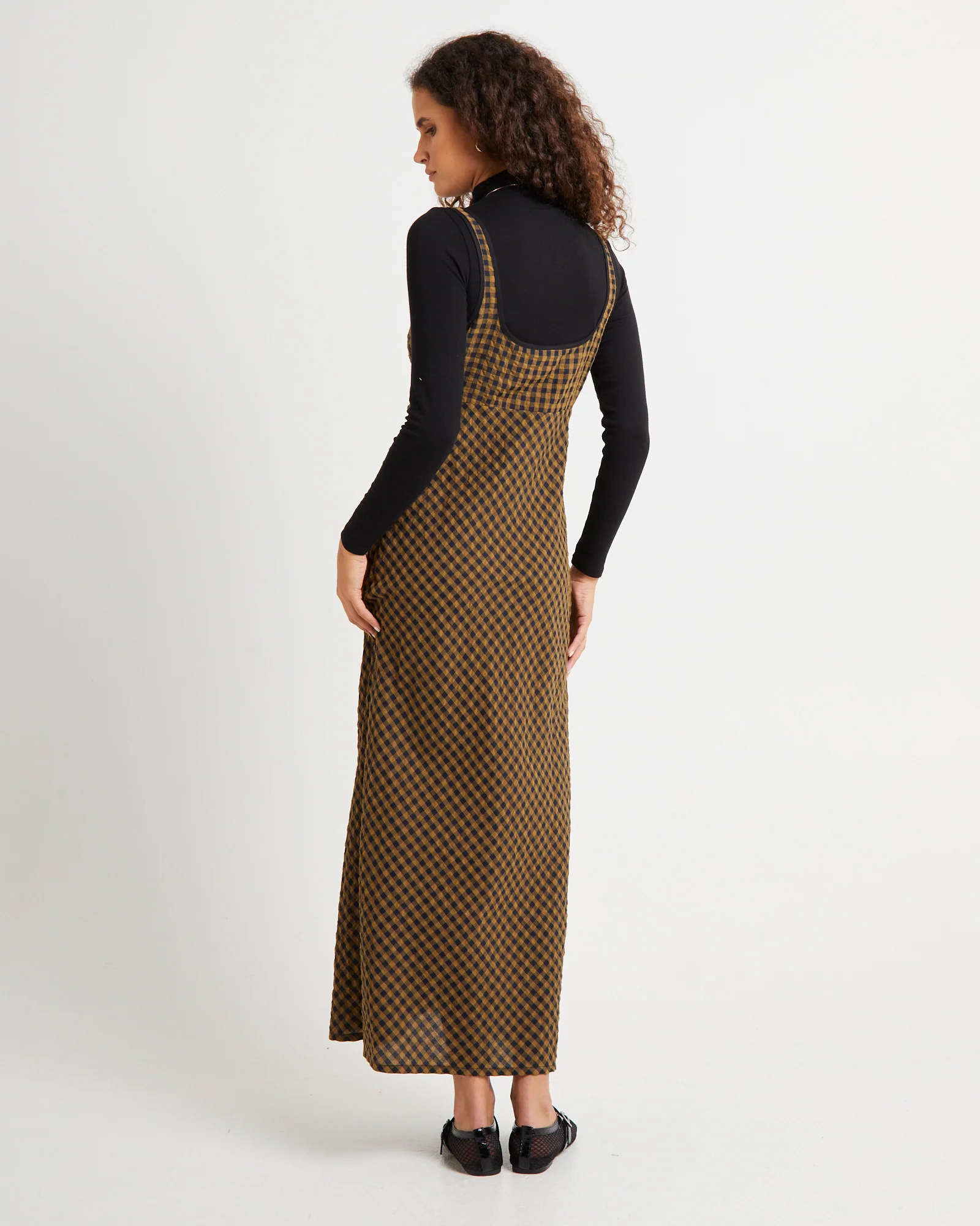 Grunge Plaid Midi Dress - Image 2