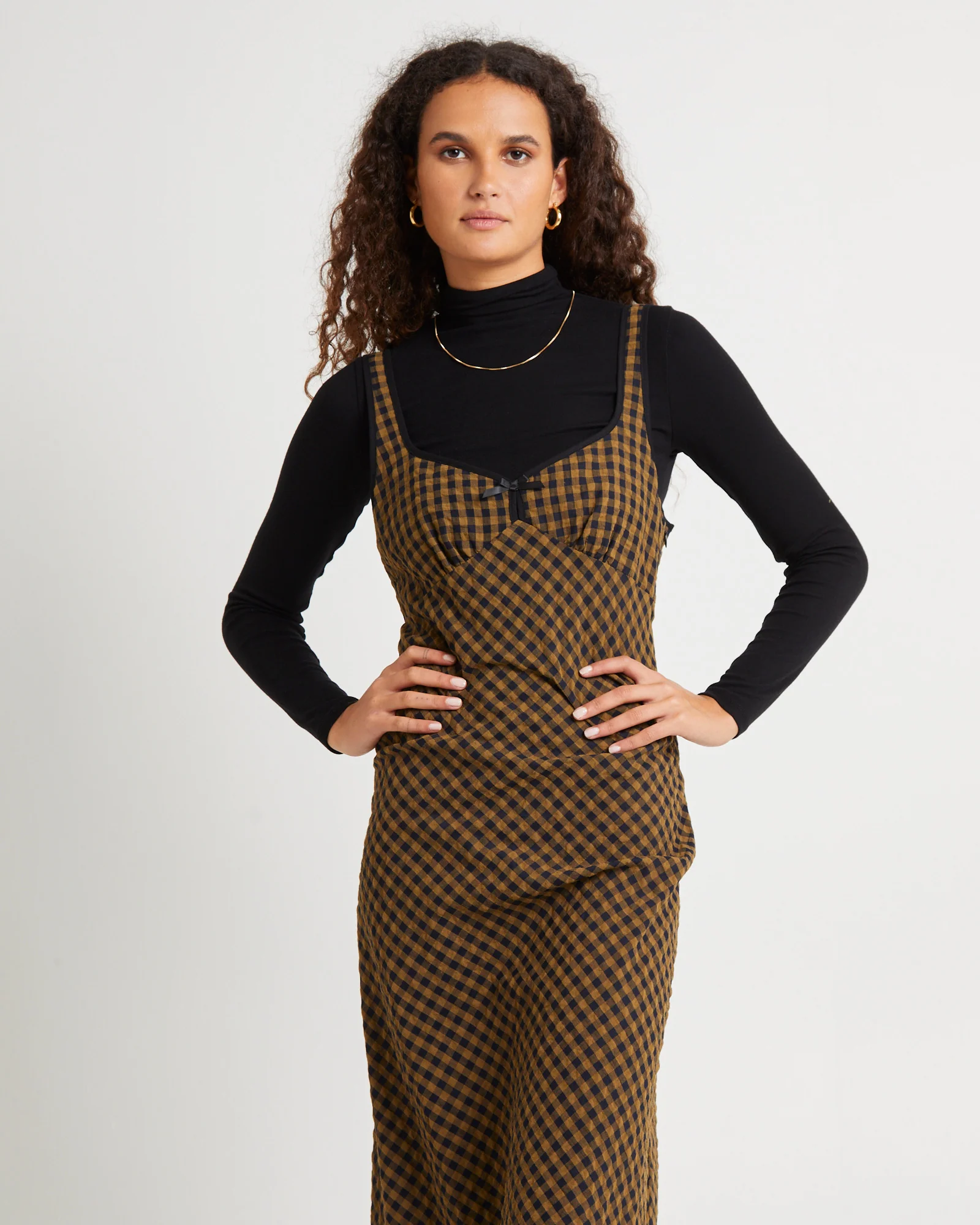 Grunge Plaid Midi Dress - Image 3