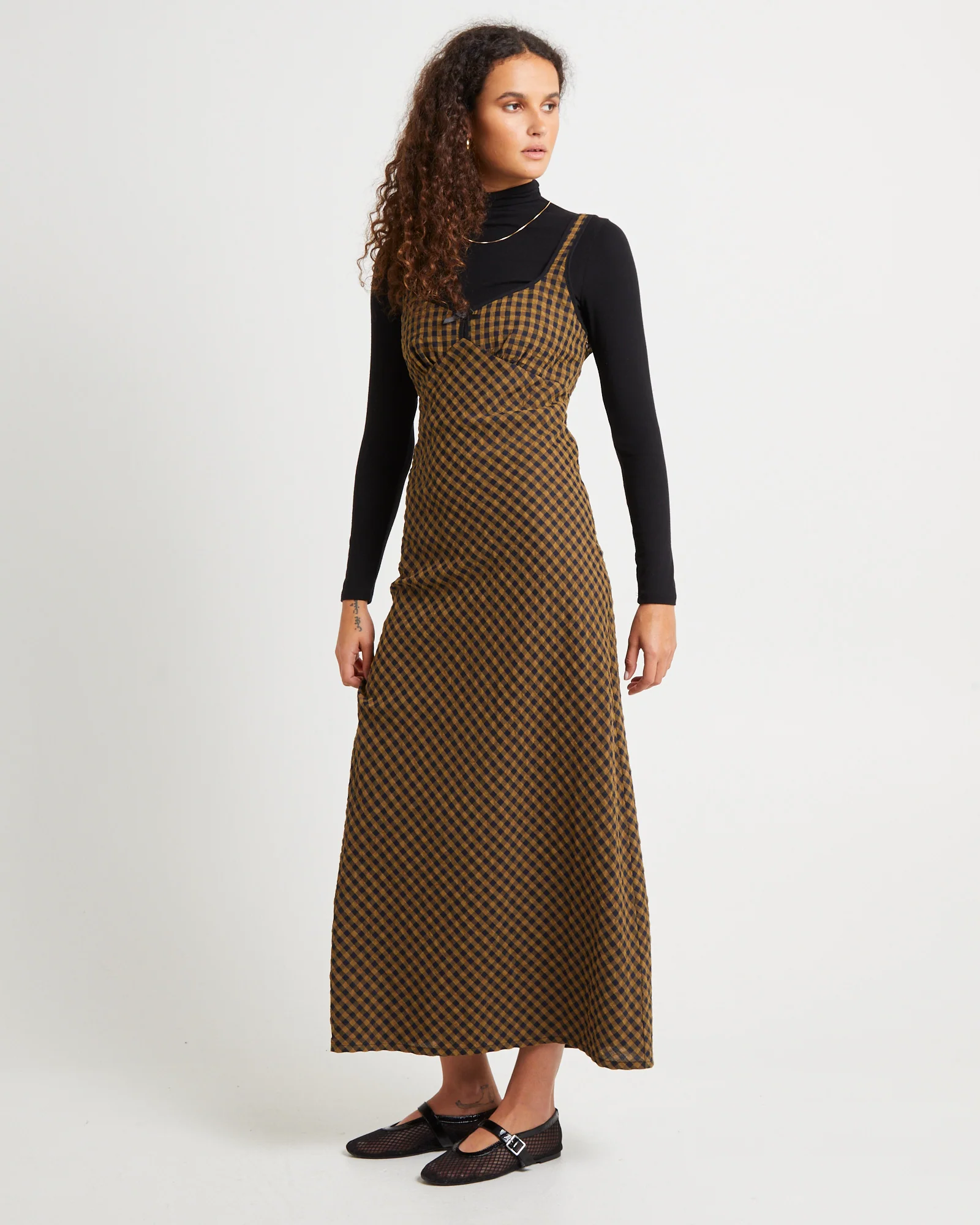 Grunge Plaid Midi Dress - Image 4