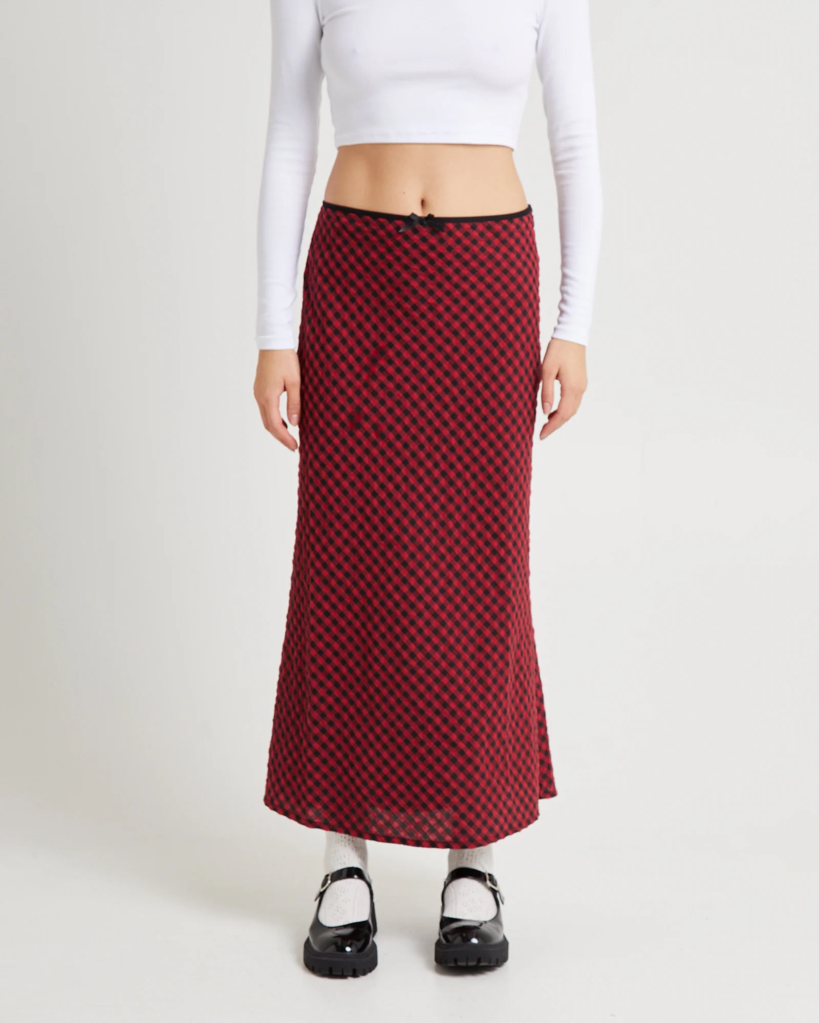 Grunge Plaid Midi Skirt - Image 2
