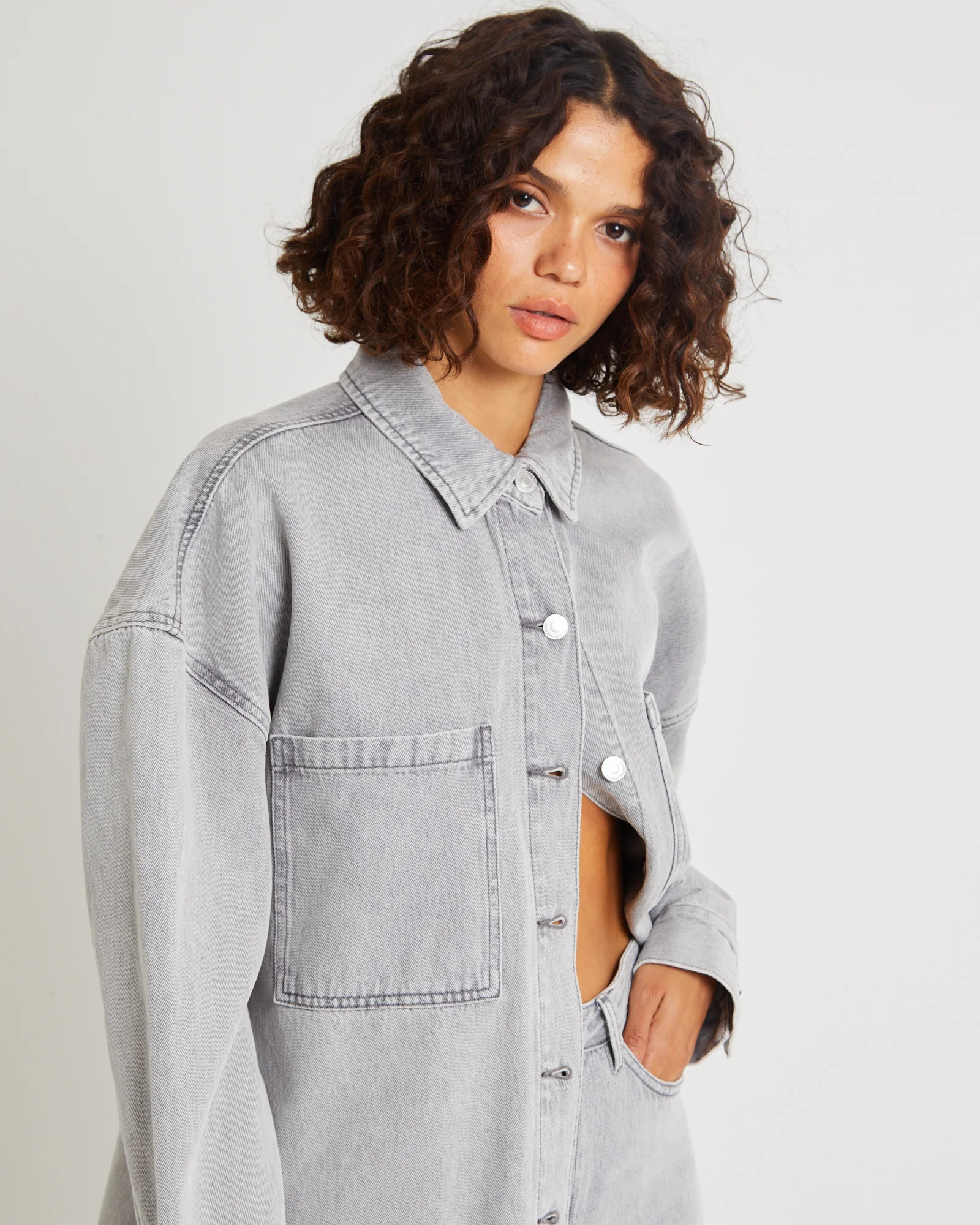 Hailey Denim Shirt Jacket - Image 5
