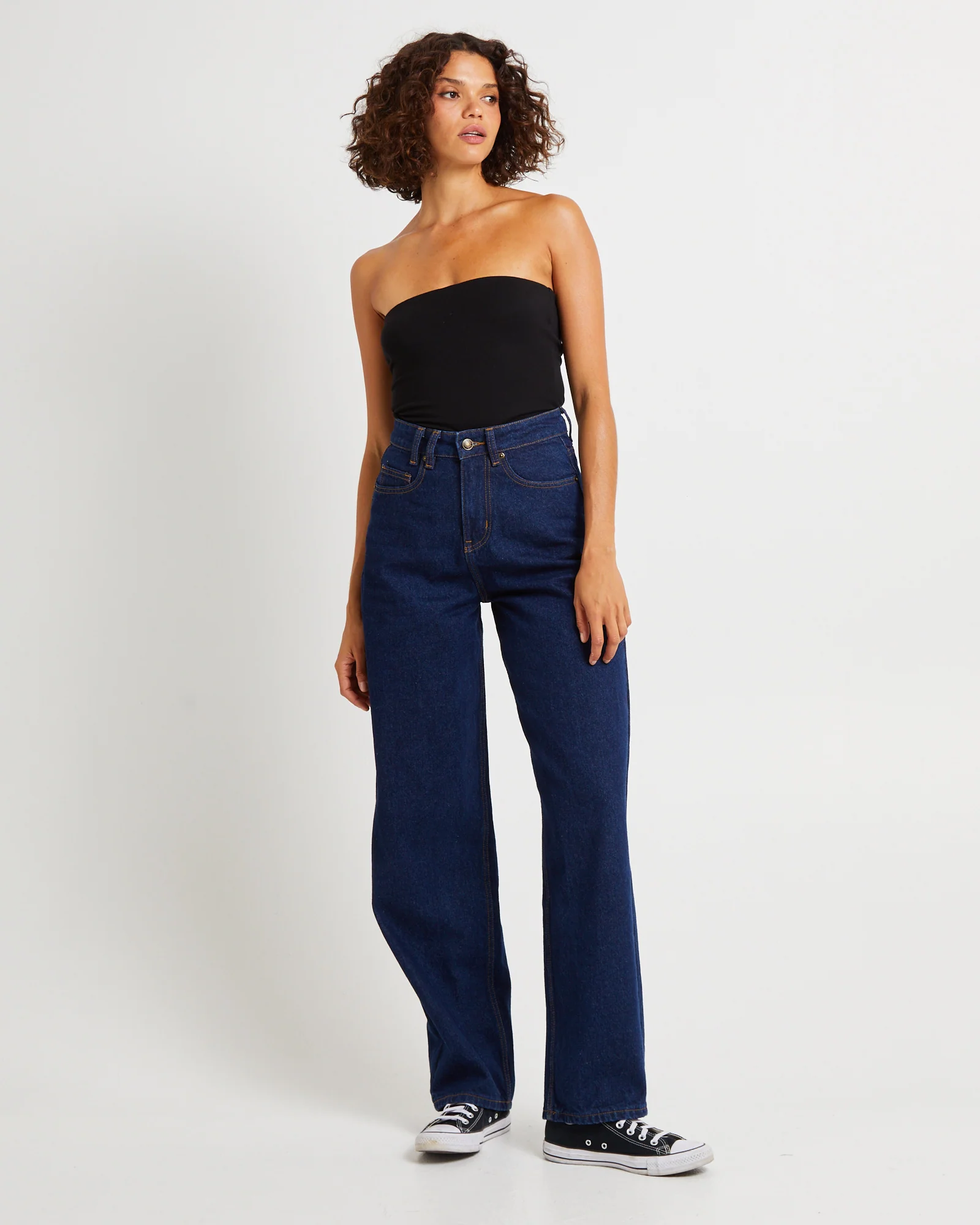 Hailey High Rise Baggy Jeans Ink Blue - Image 3