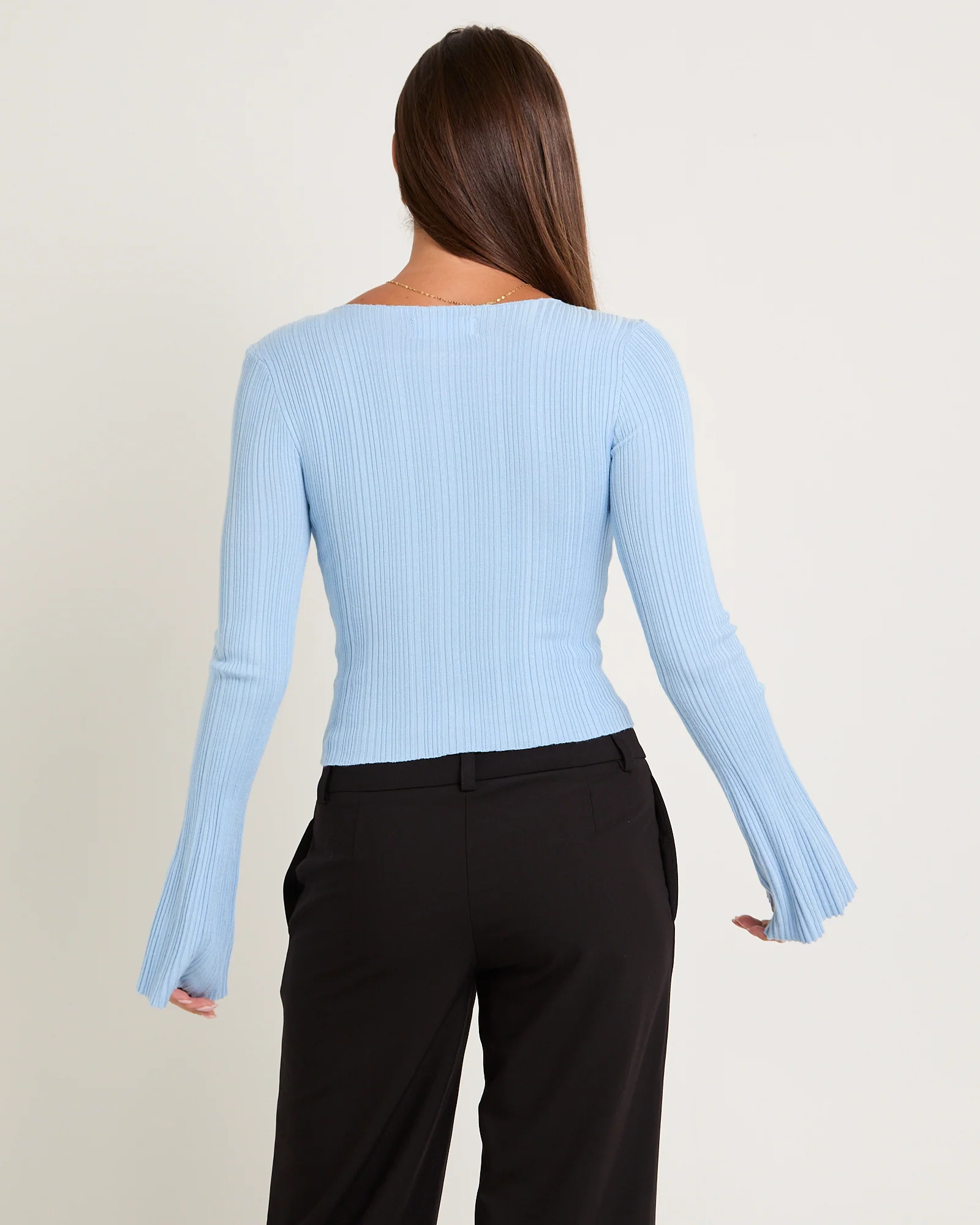 Hally Boat Neck Long Sleeve Knit Top - Image 2