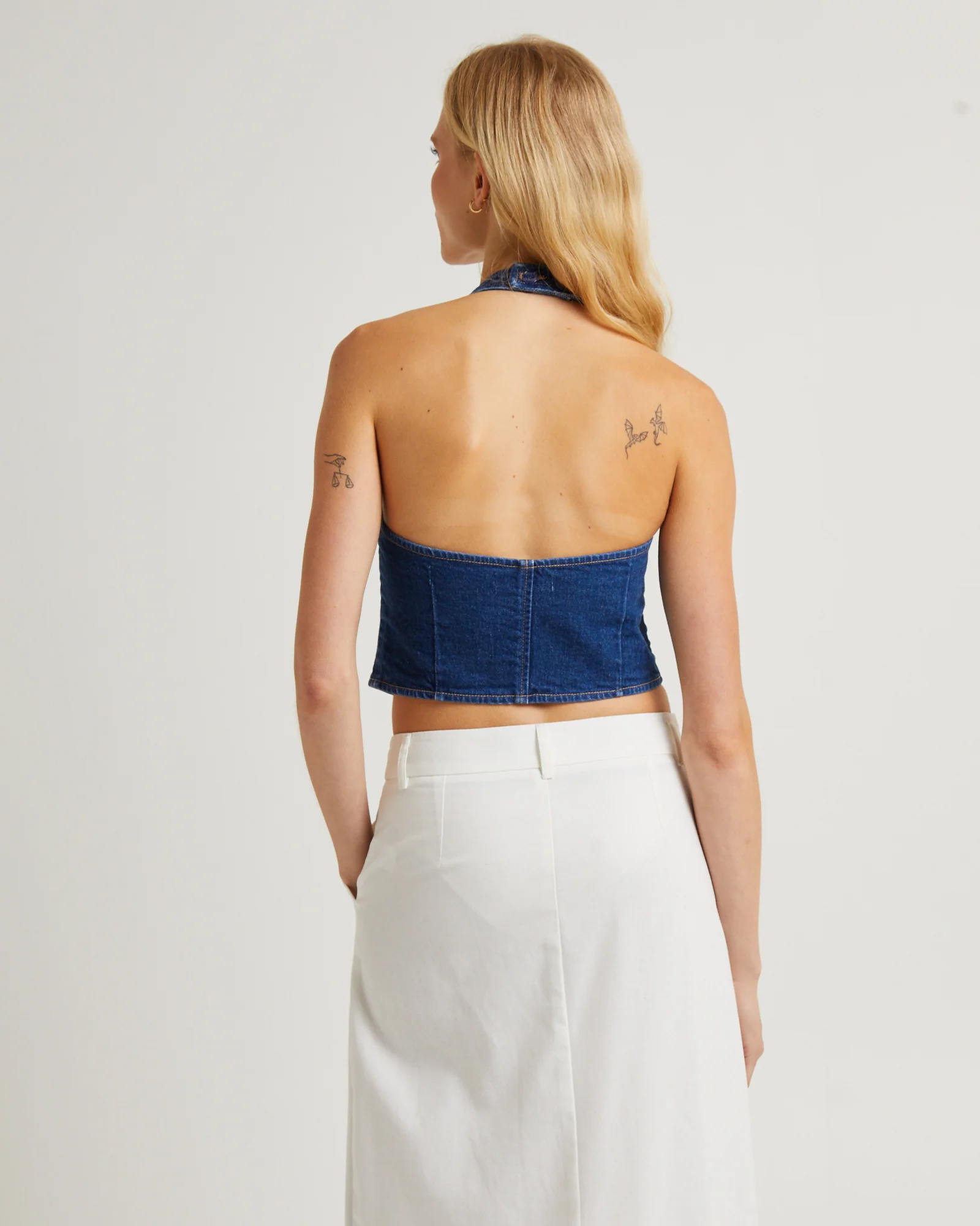 Halter Denim Vest Stone Organic - Image 2
