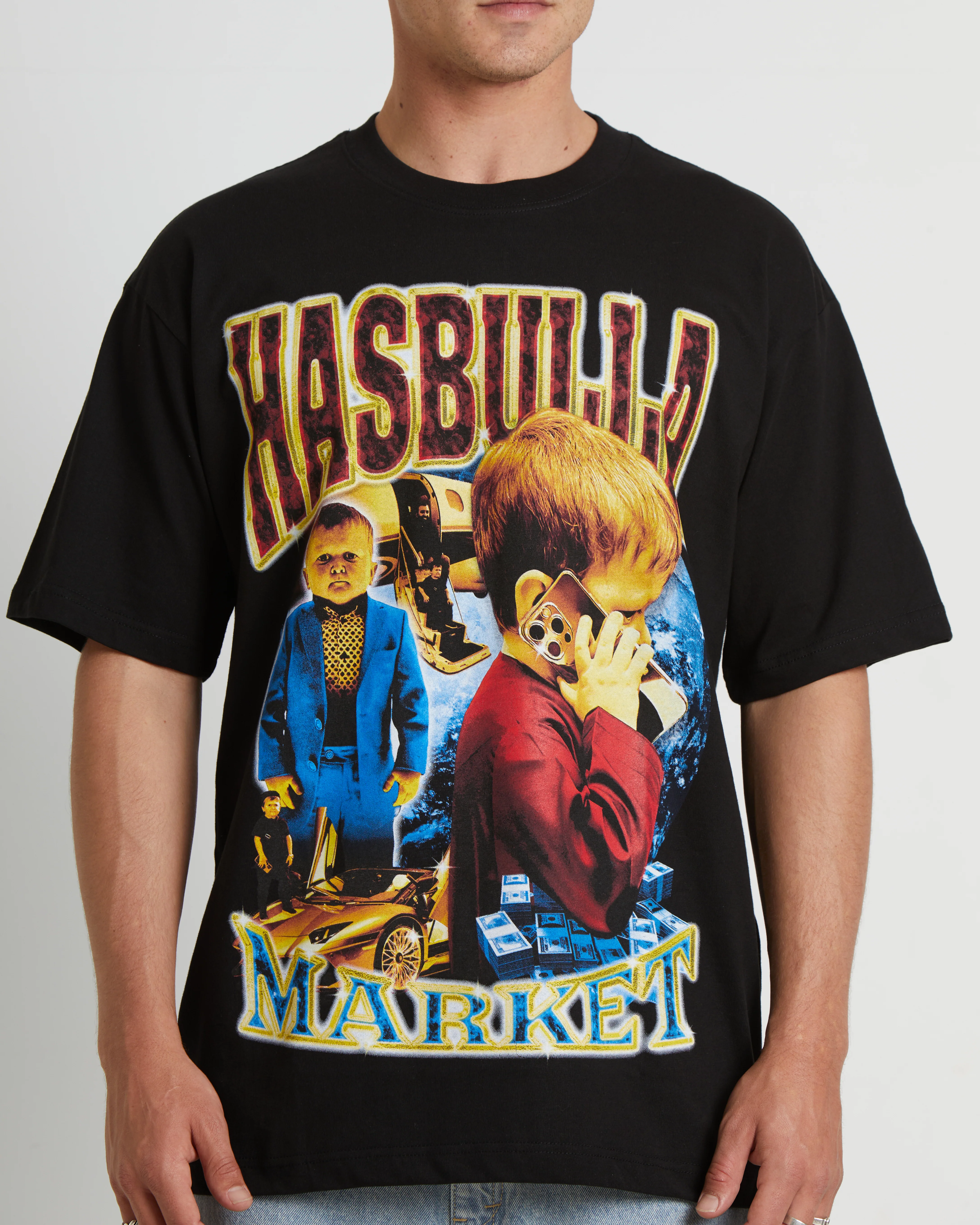 Hasbulla Rap Short Sleeve T-Shirt in Black - Image 4