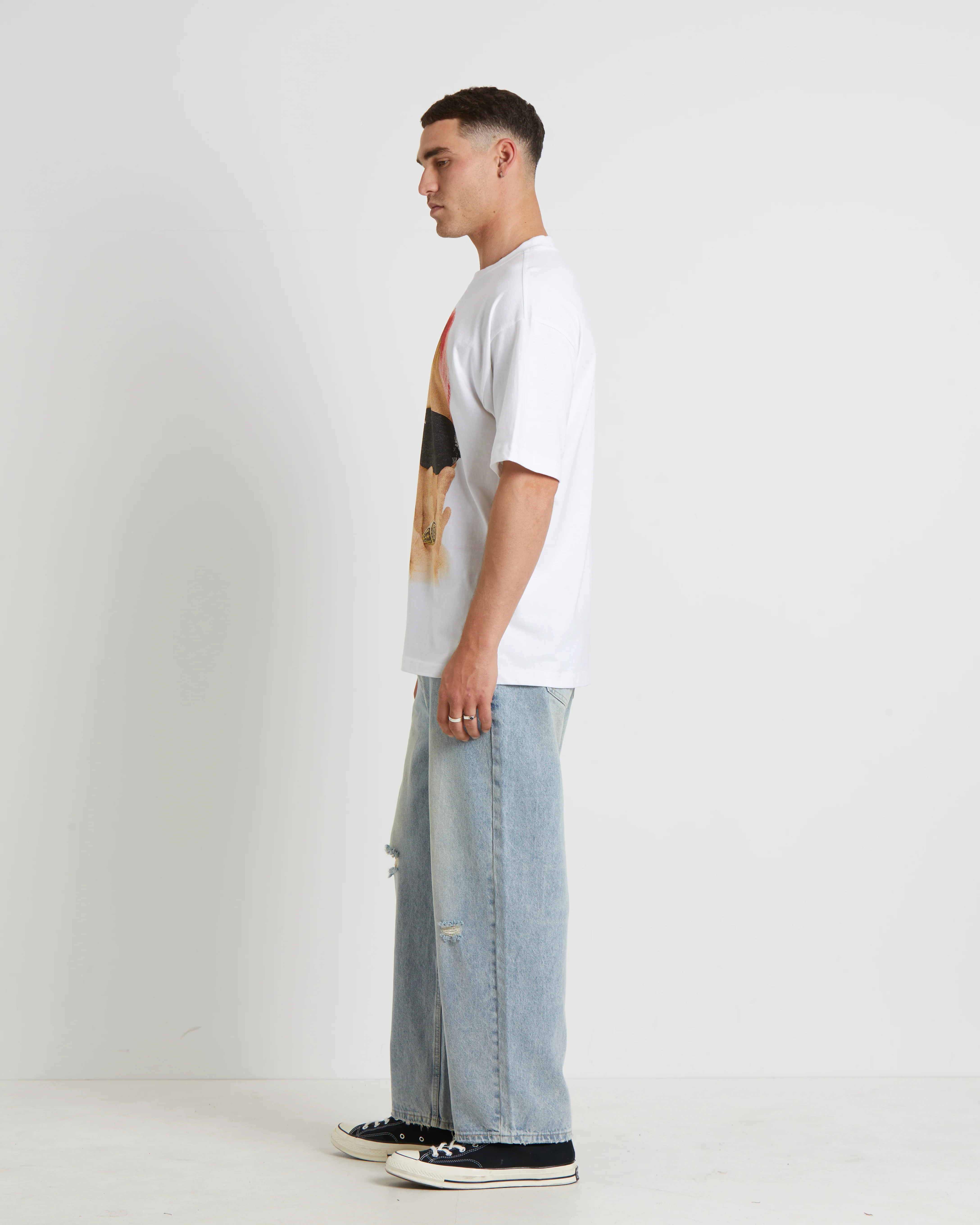 Hasbulla Ring Short Sleeve T-Shirt in White - Image 4