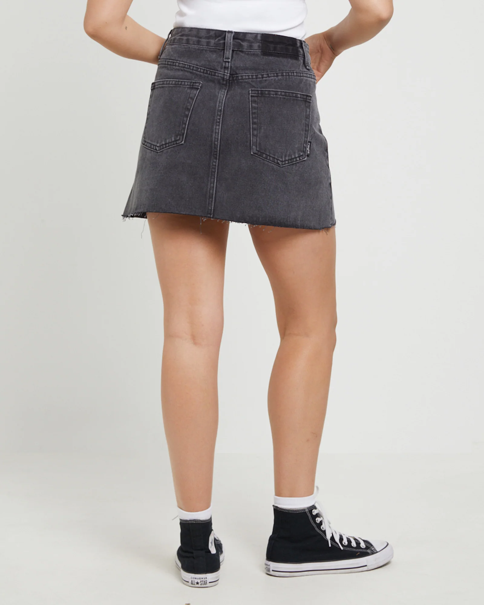 Hattie Denim Mini Skirt in After Dark Black - Image 2