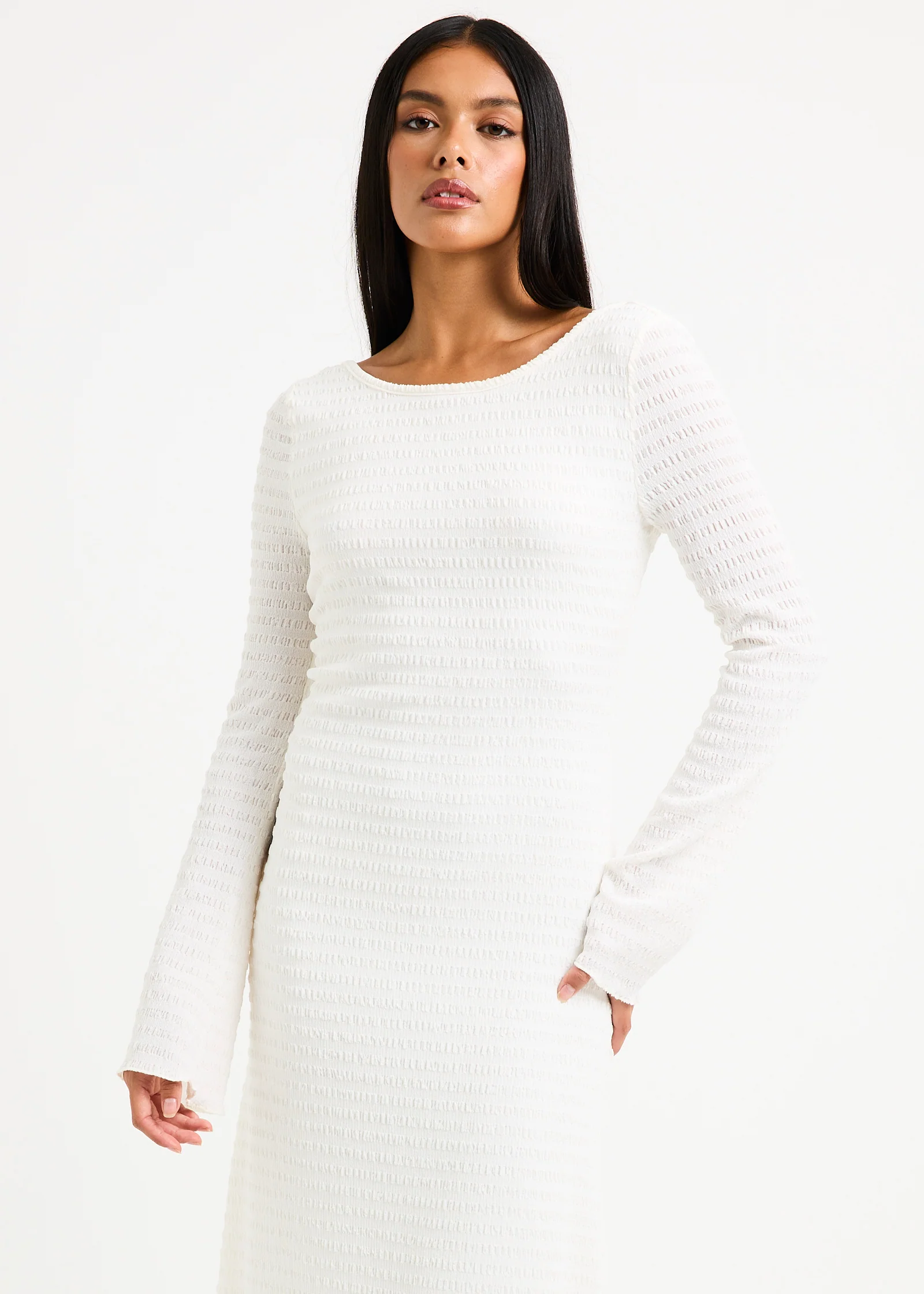 Havana Knit Long Sleeve Dress - Image 3