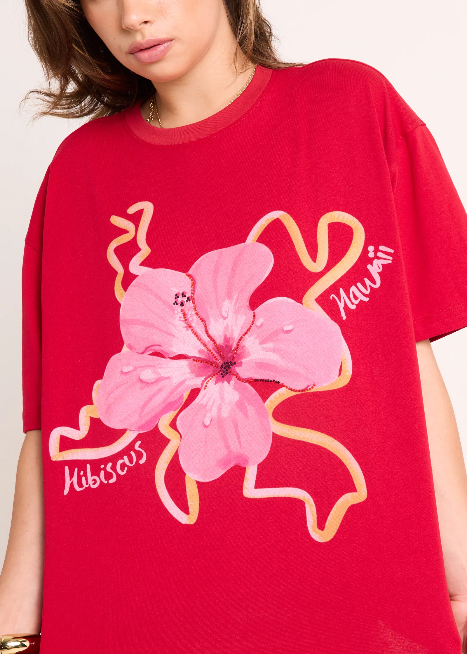 Hawaii Hibiscus Oversized T-Shirt - Image 6