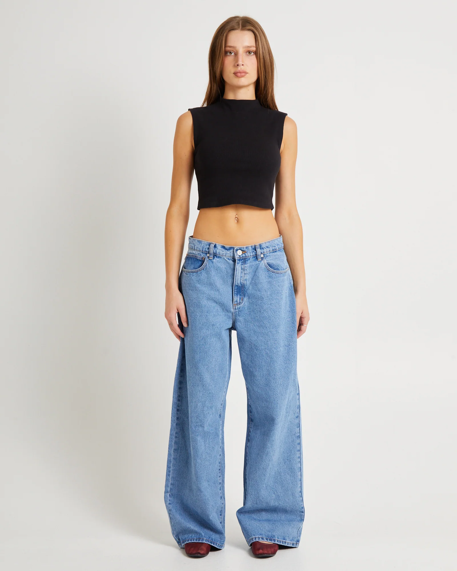 Heather Icon Mock Neck Top Black - Image 3