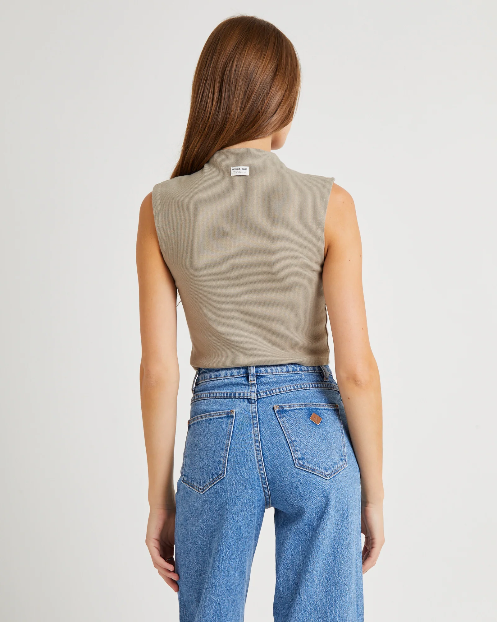 Heather Icon Mock Neck Top Dusty Olive - Image 2