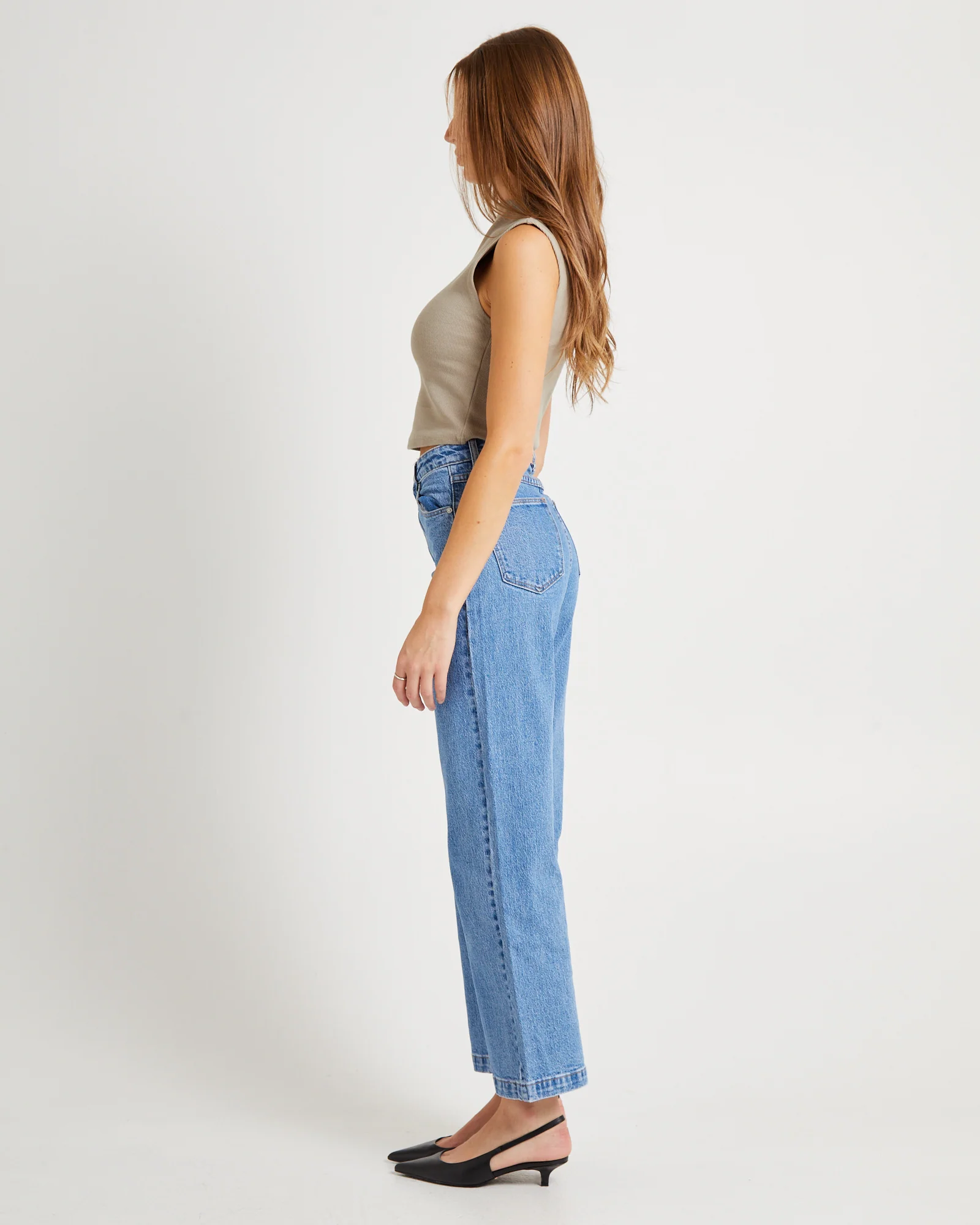 Heather Icon Mock Neck Top Dusty Olive - Image 4