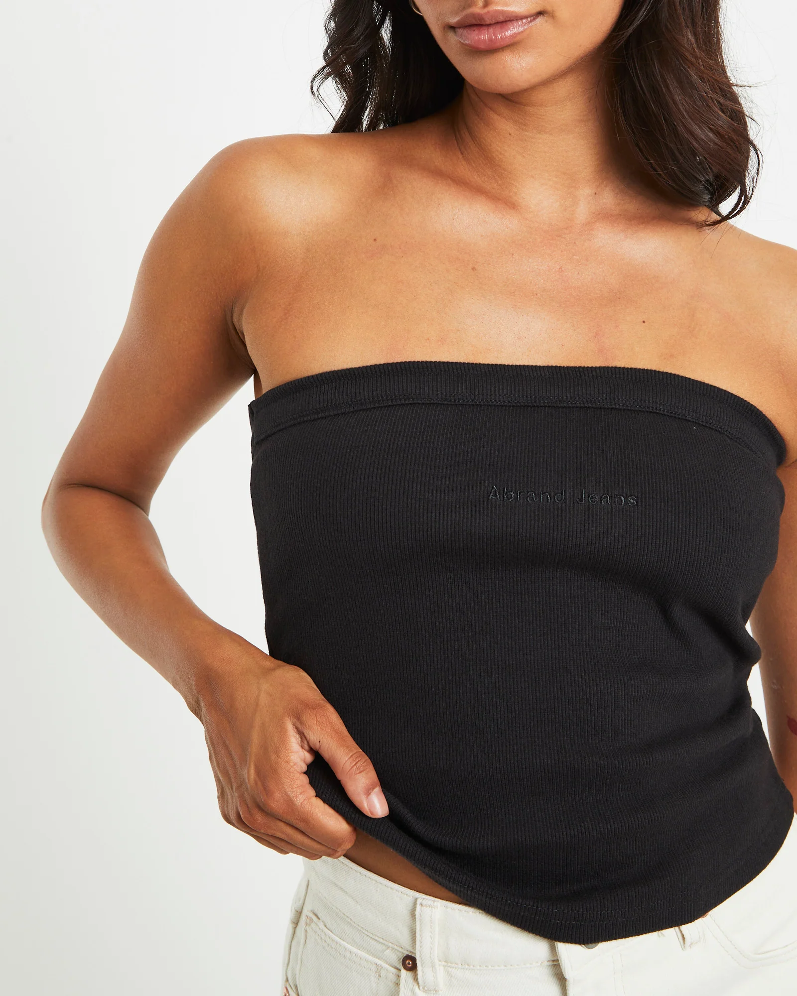 Heather Long Line Bandeau in Black - Image 7
