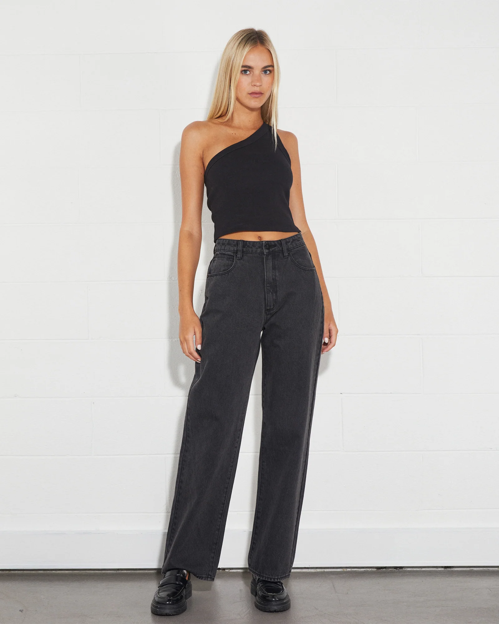 Heather One Shoulder in Black - Image 2