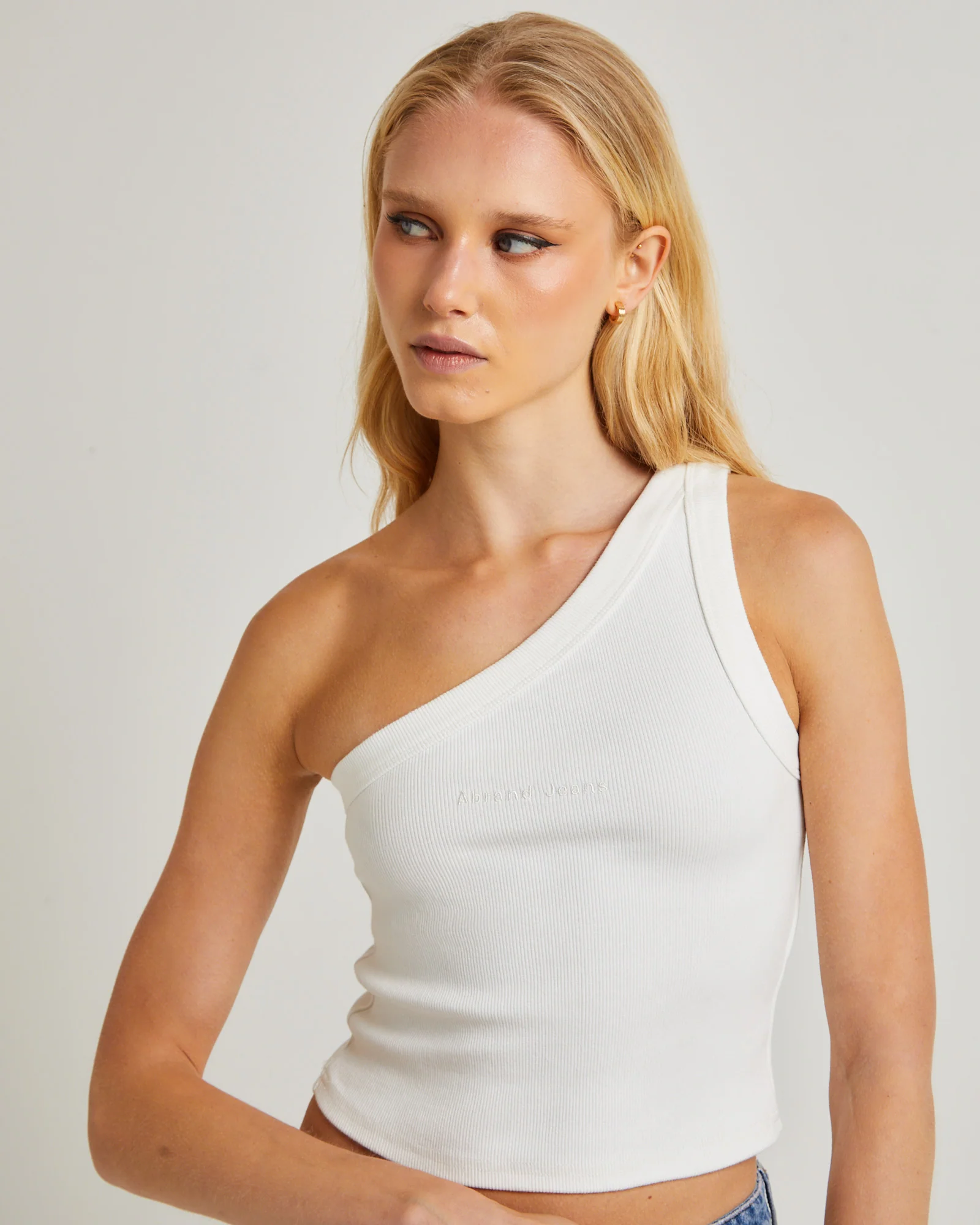 Heather One Shoulder Top White Sand - Image 5