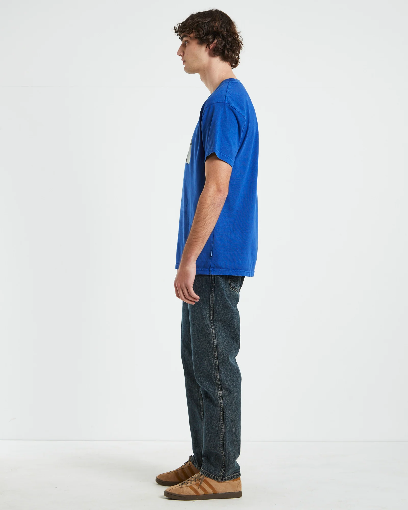 Heavy Venice Short Sleeve T-Shirt in Blue - Image 4